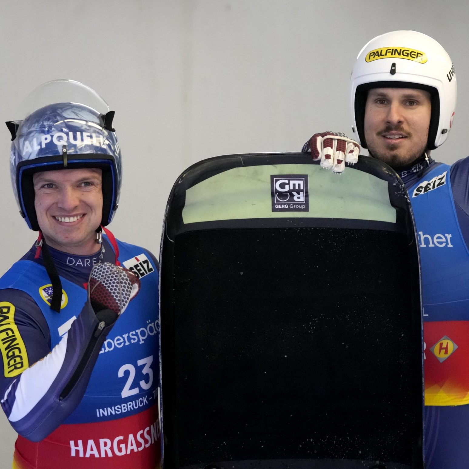 Thomas Steu und Wolfgang Kindl holen sich eine Medaille bei der WM in Altenberg.