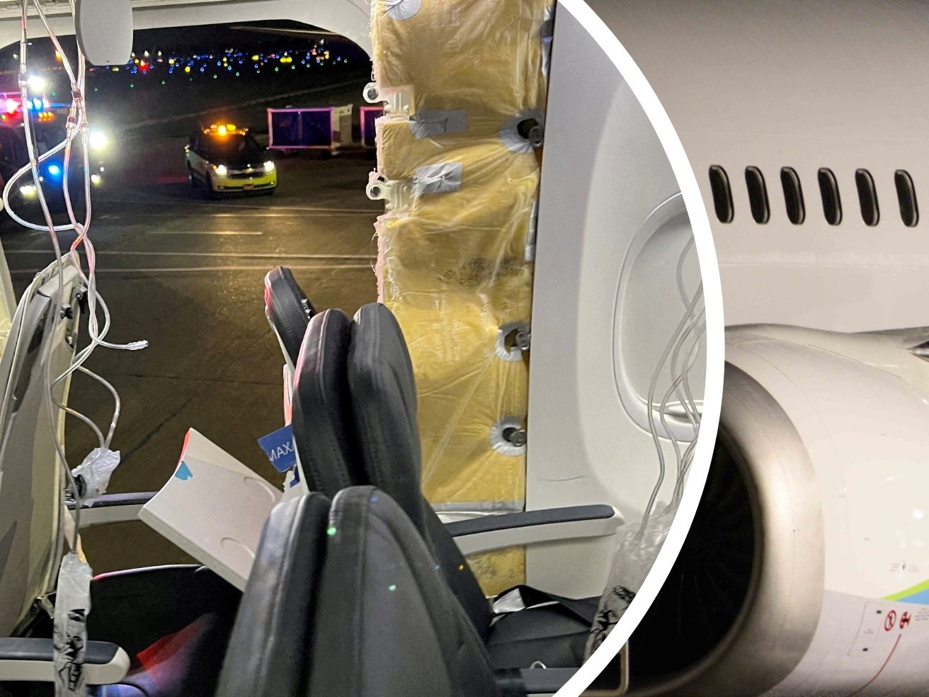 Das Bauteil, das vergangene Woche aus dem Rumpf einer Boeing 737 Max 9 riss.