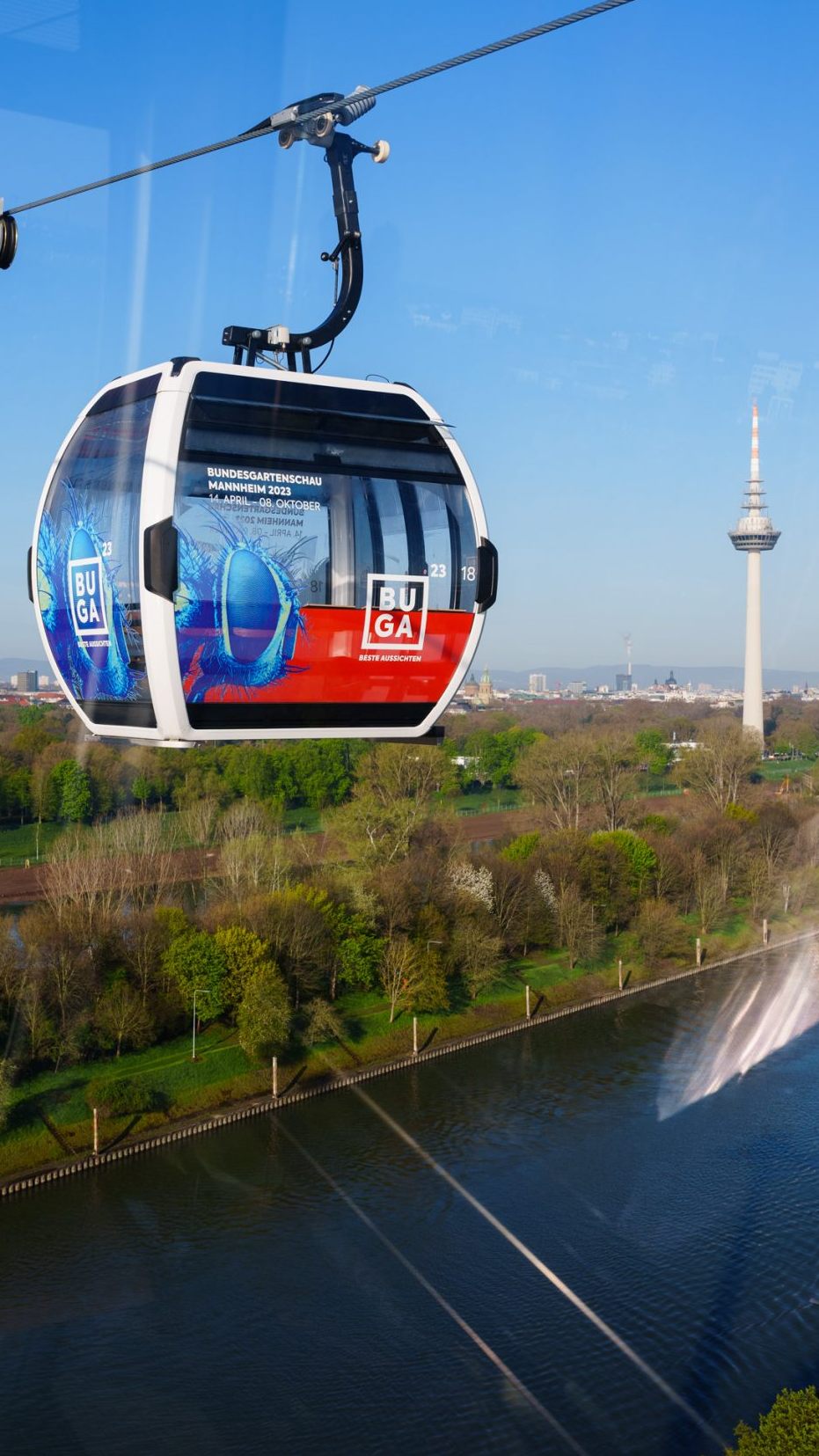 Die Doppelmayr-Seilbahn war während der Bundesgartenschau (BUGA) in Mannheim in Betrieb.