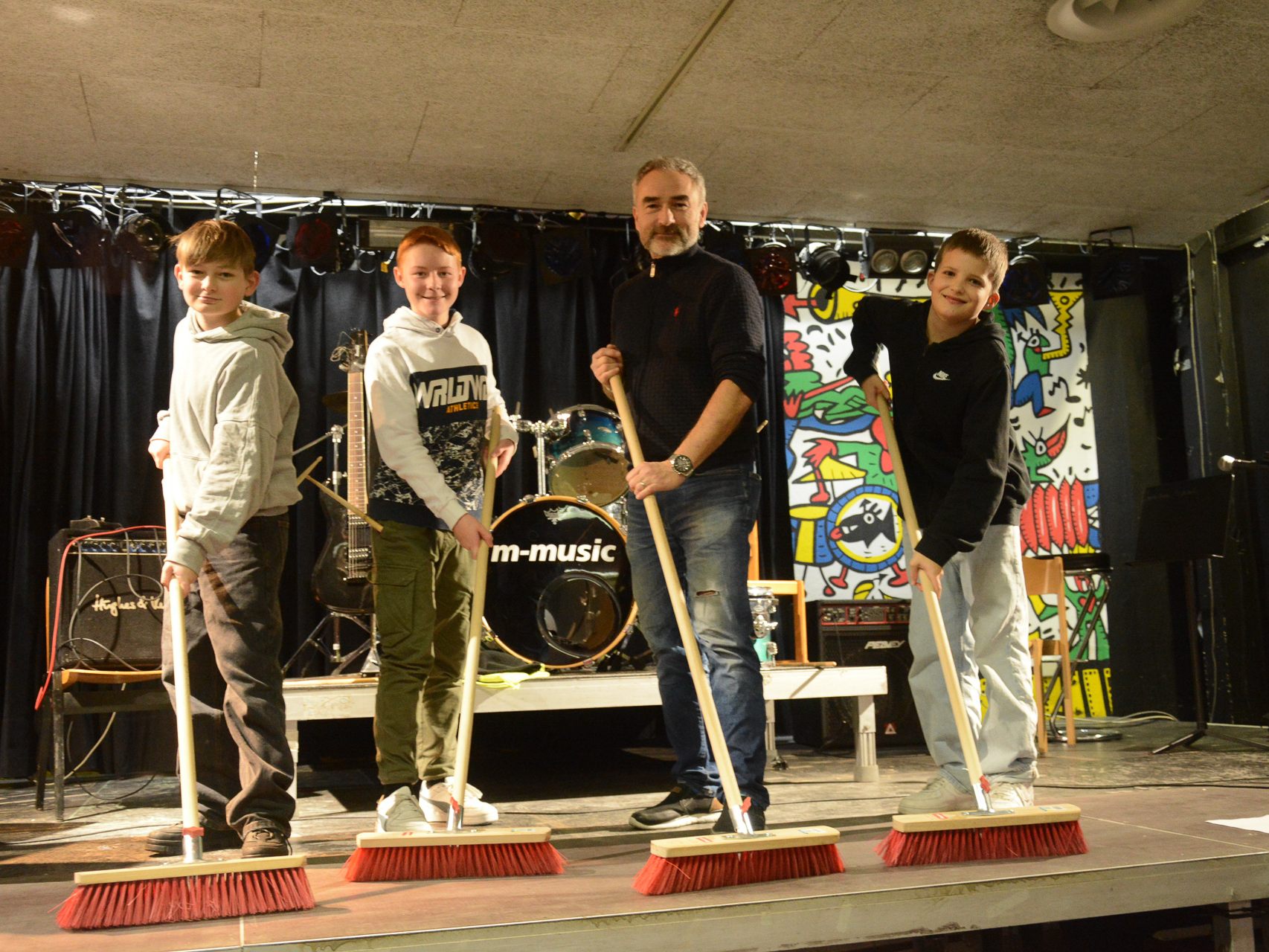 Konstantin Heinzle, Jonas Hämmerle, Ronald Fischer und Pio Koch (v.ln.r.) sind die