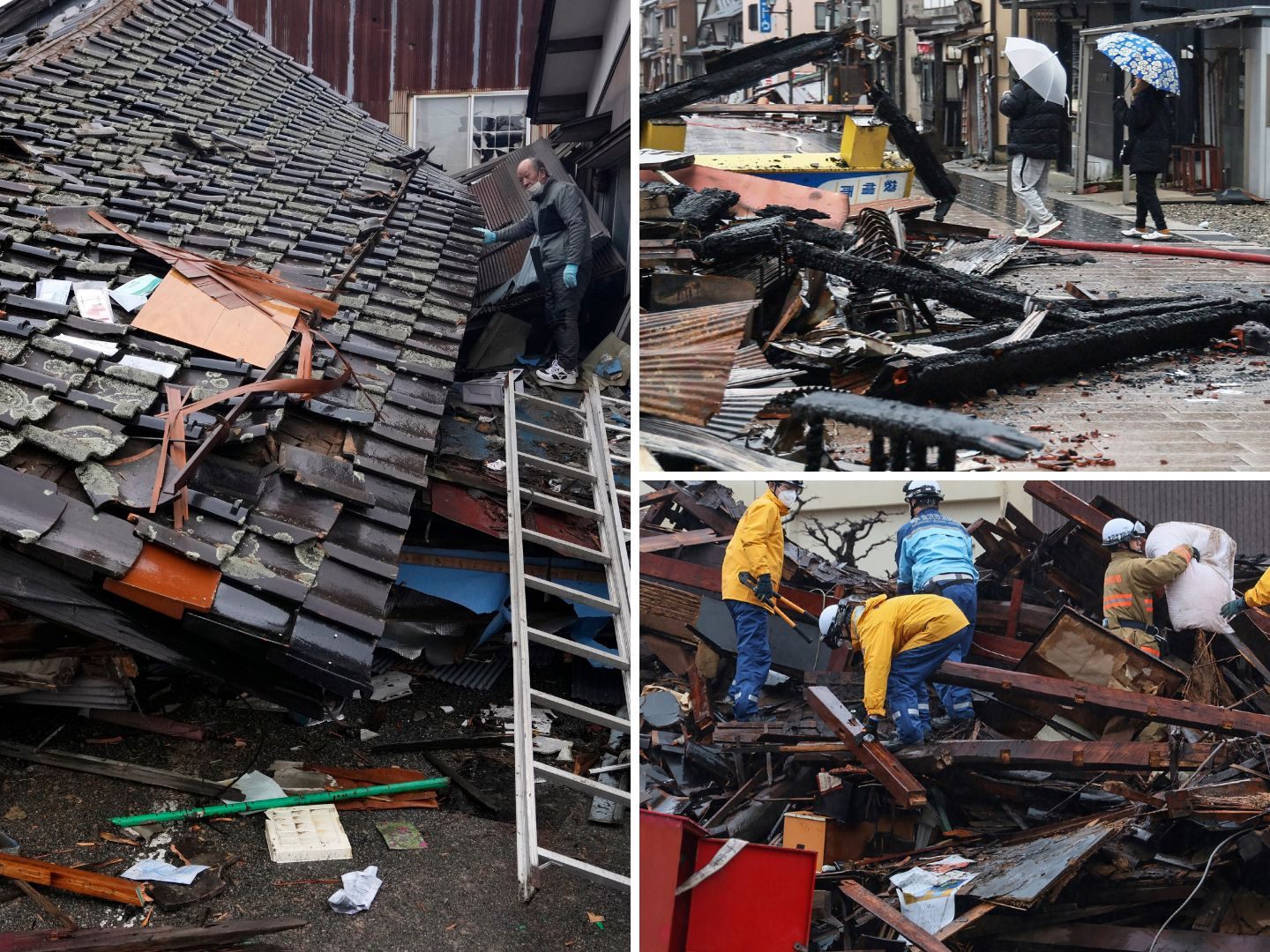 Nach einem Erdbeben wird in Japan noch immer nach Überlebenen gesucht.