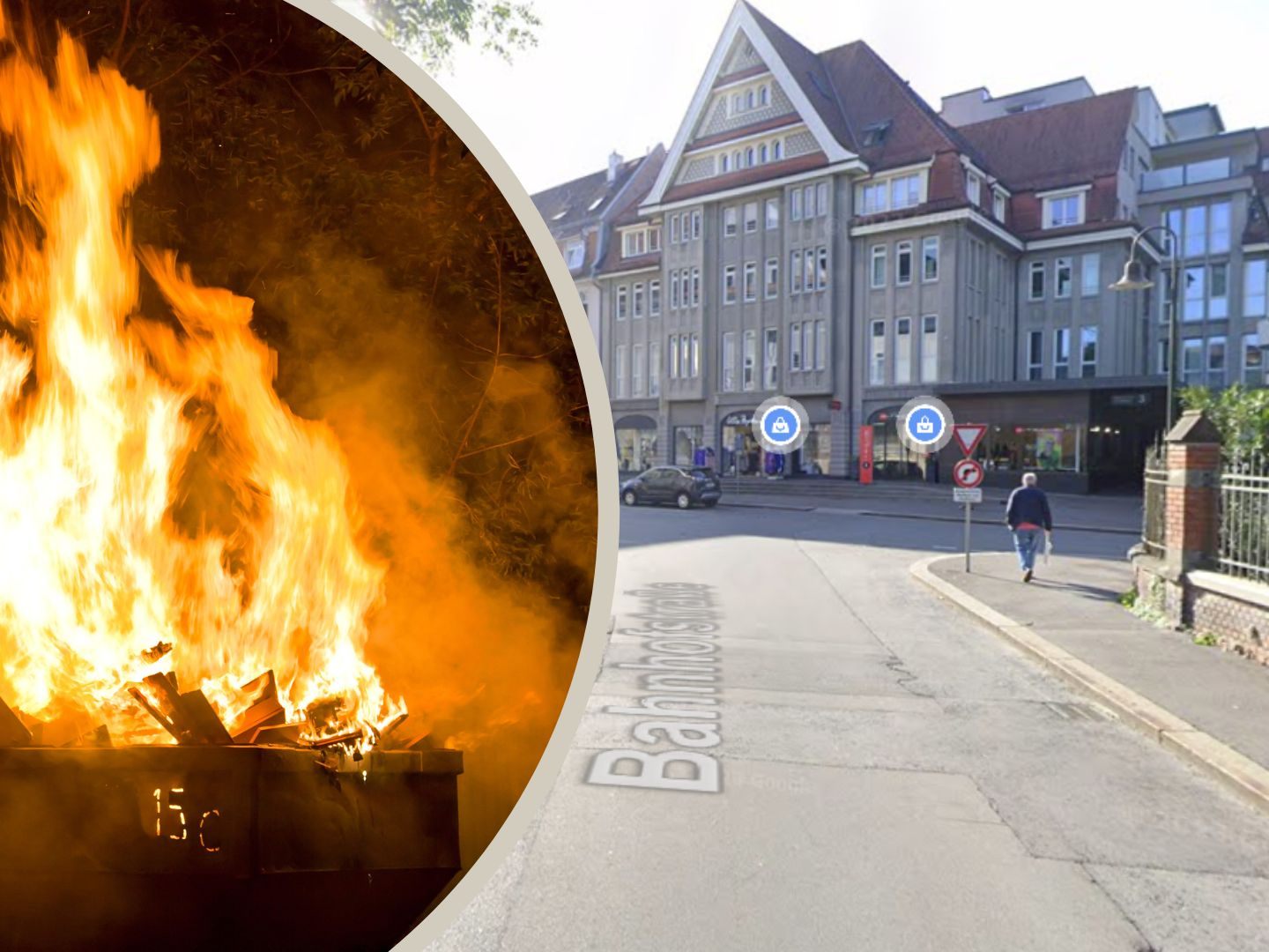 Brennende Mülltonnen in Dornbirn Brennende Mülltonnen in Dornbirn