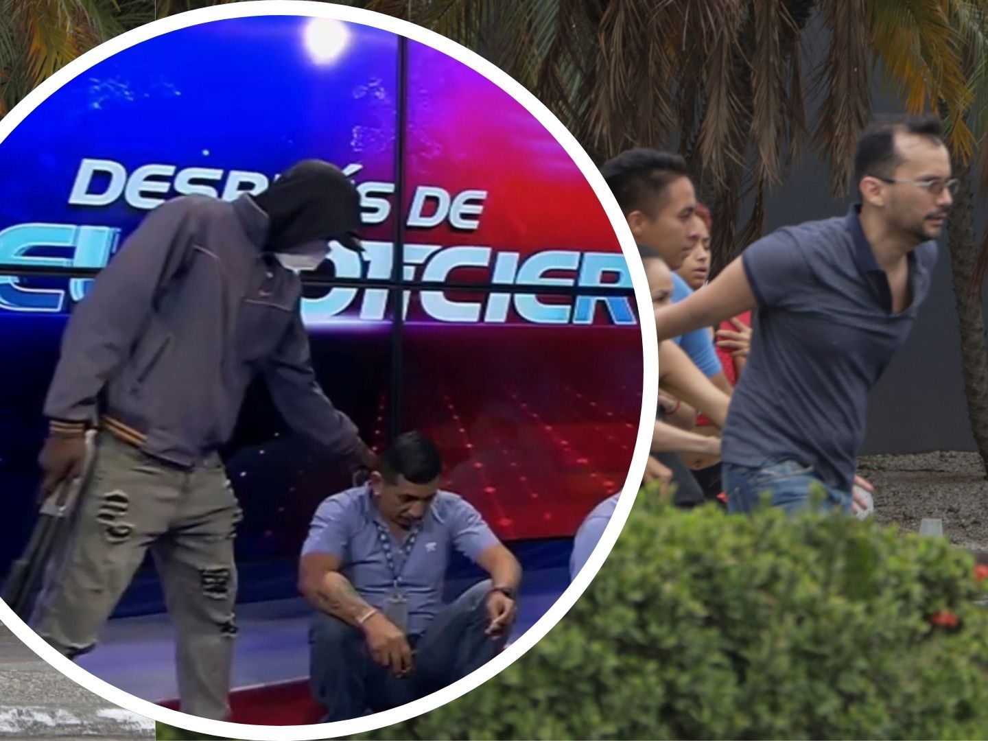 Bewaffnete drangen in ein ecuadorianisches TV-Studio ein, bedrohten das Personal live on air und lösten eine Polizeiaktion mit Festnahmen aus. Bewaffnete drangen in ein ecuadorianisches TV-Studio ein, bedrohten das Personal live on air und lösten eine Polizeiaktion mit Festnahmen aus.