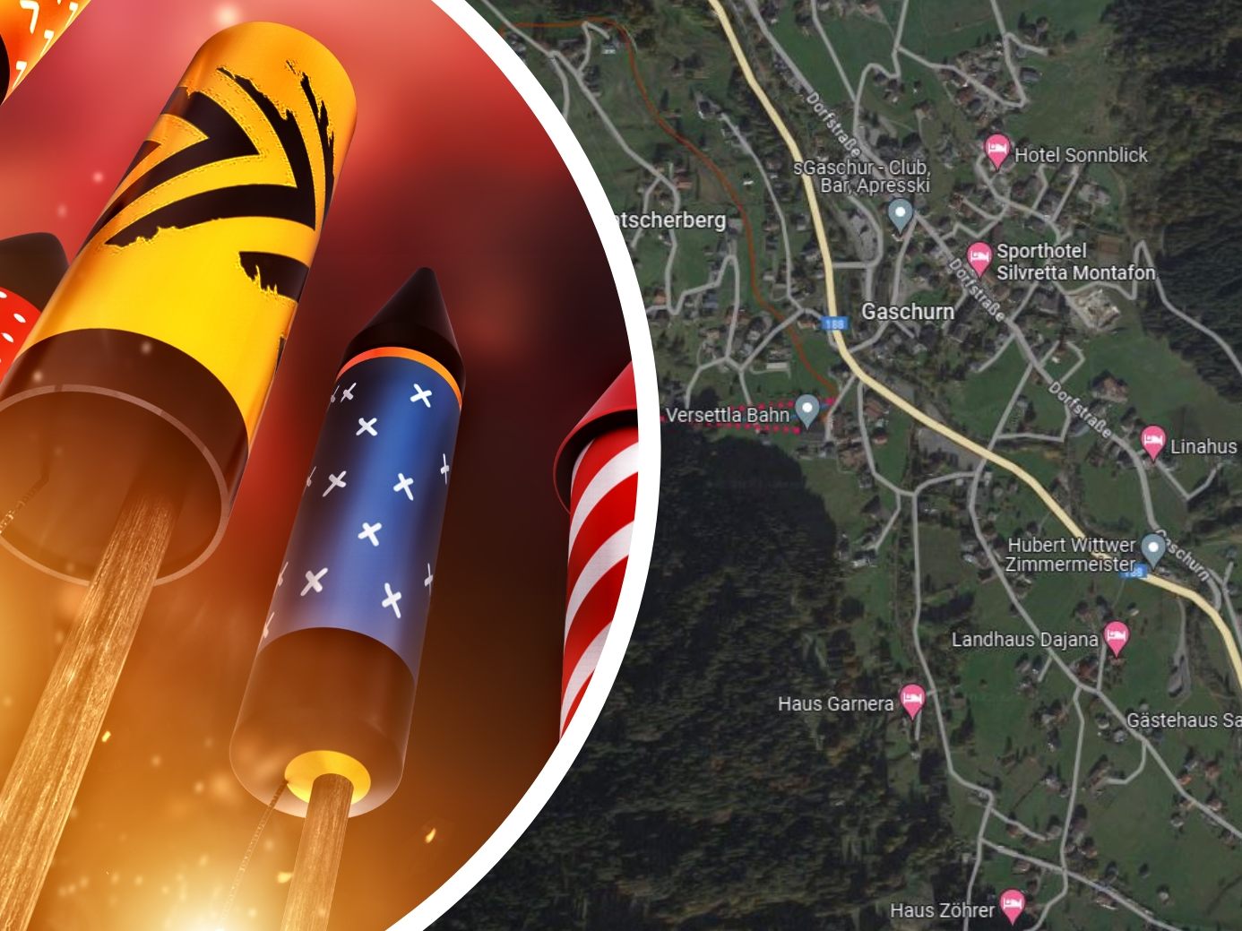 Vor einem Gaschurner Hotel gingen Silvester-Feierlichkeiten schief. Vor einem Gaschurner Hotel gingen Silvester-Feierlichkeiten schief.