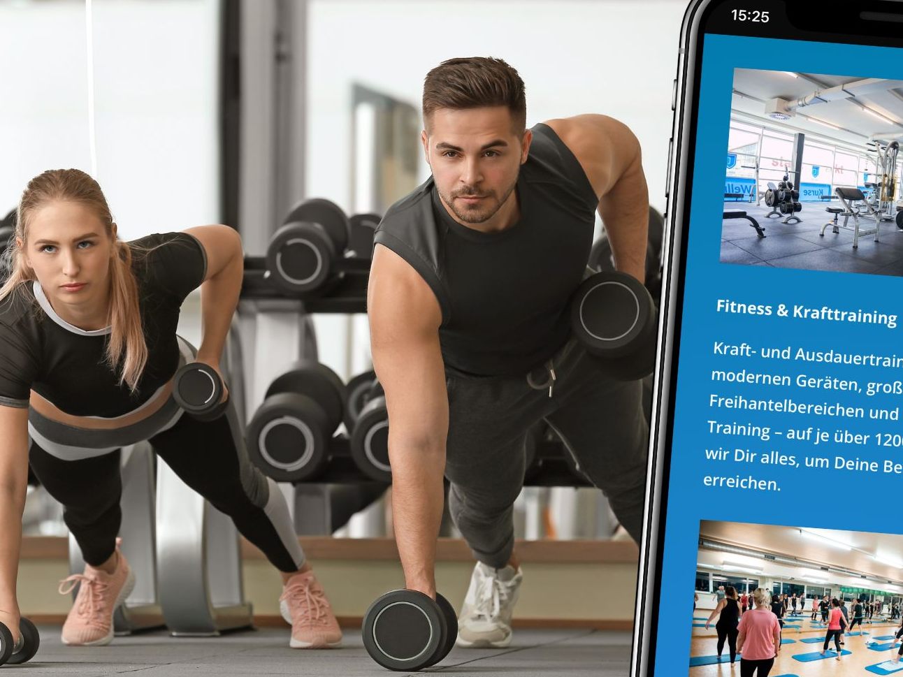 Das Fitnesstudio bietet moderne Geräte auf einer Fläche von über 1200 Quadratmetern.