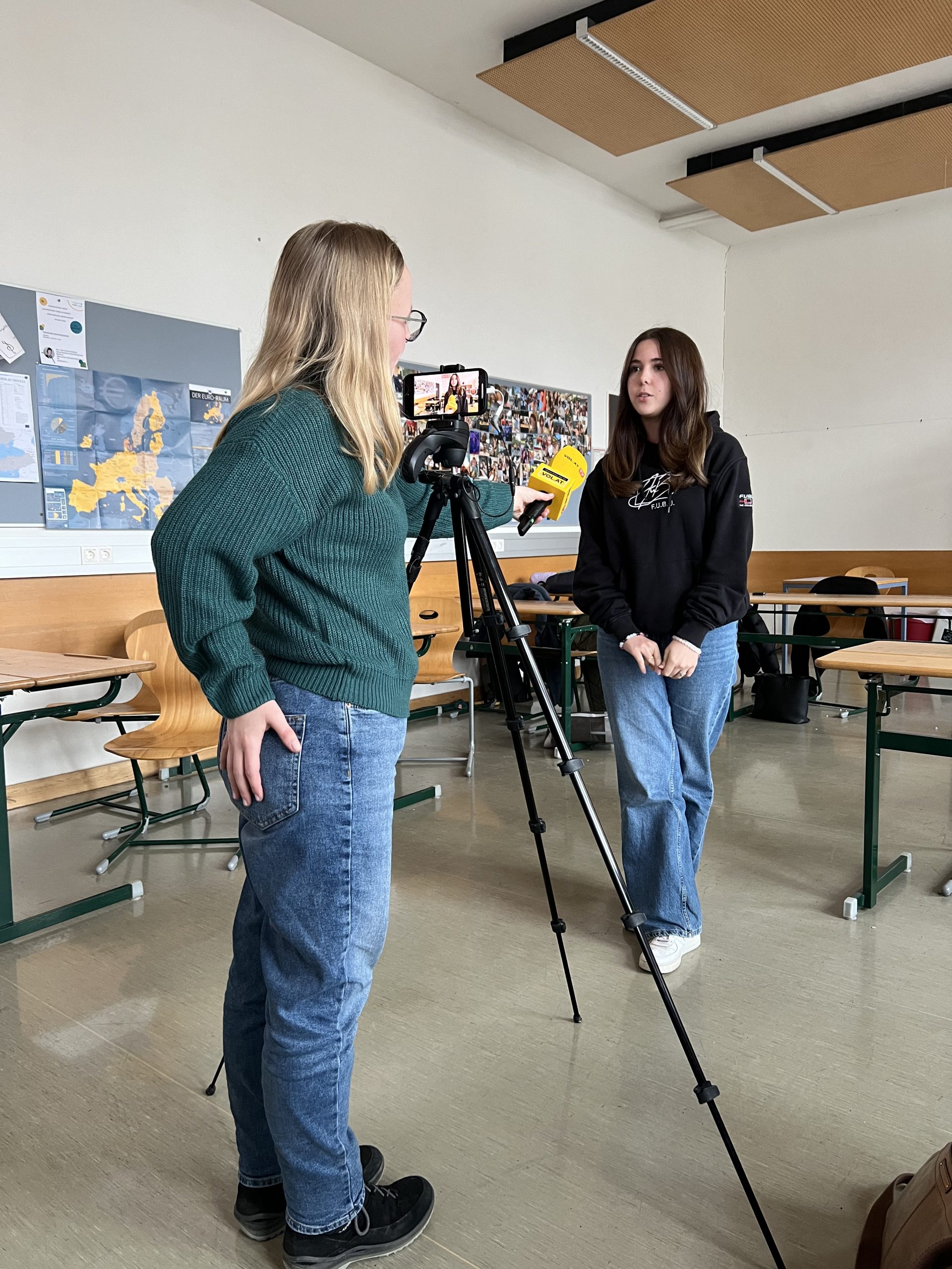 Behind the scenes beim Interview.