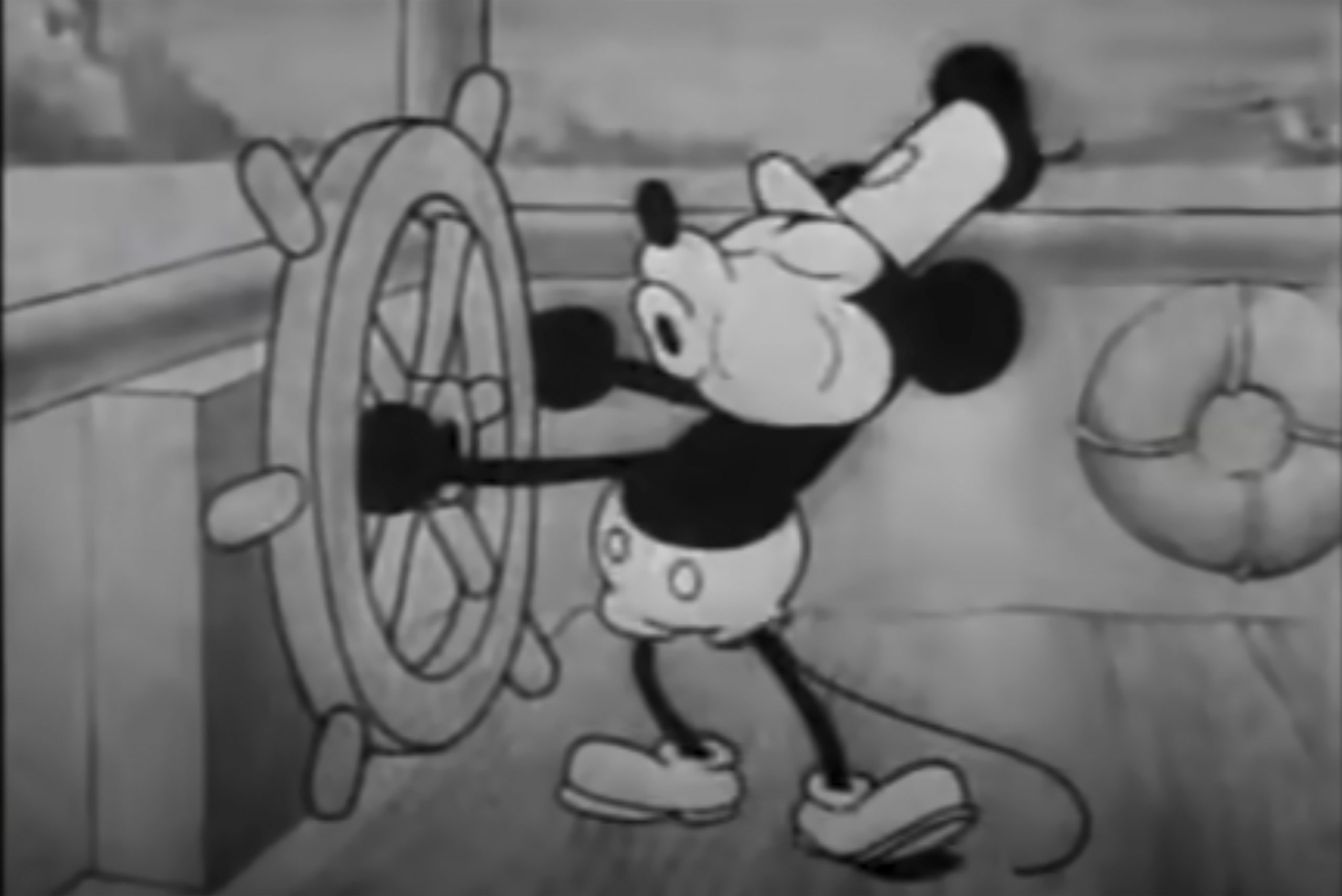 Die berühmte Micky Maus aus dem Jahr 1928, bekannt aus "Steamboat Willie", ist seit dem 1. Januar in den USA gemeinfrei. Die berühmte Micky Maus aus dem Jahr 1928, bekannt aus "Steamboat Willie", ist seit dem 1. Januar in den USA gemeinfrei.