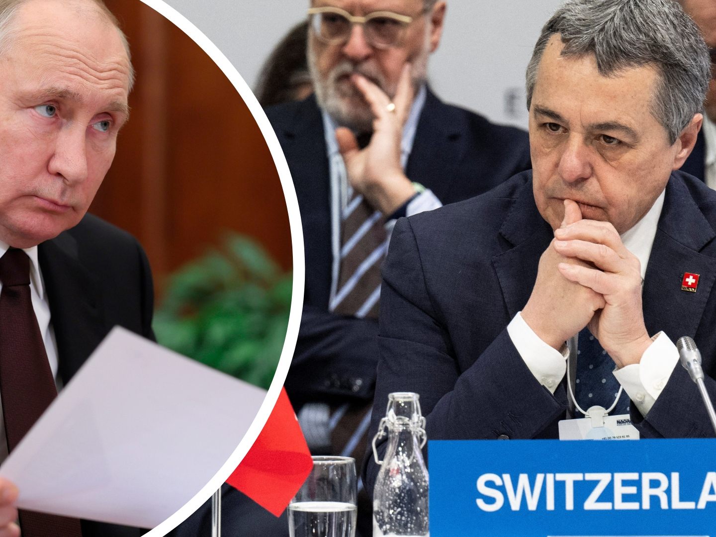 Der Schweizer Außenminister Ignazio Cassis (r.) hat Hoffnung Russland an den Verhandlungstisch zu bekommen.
