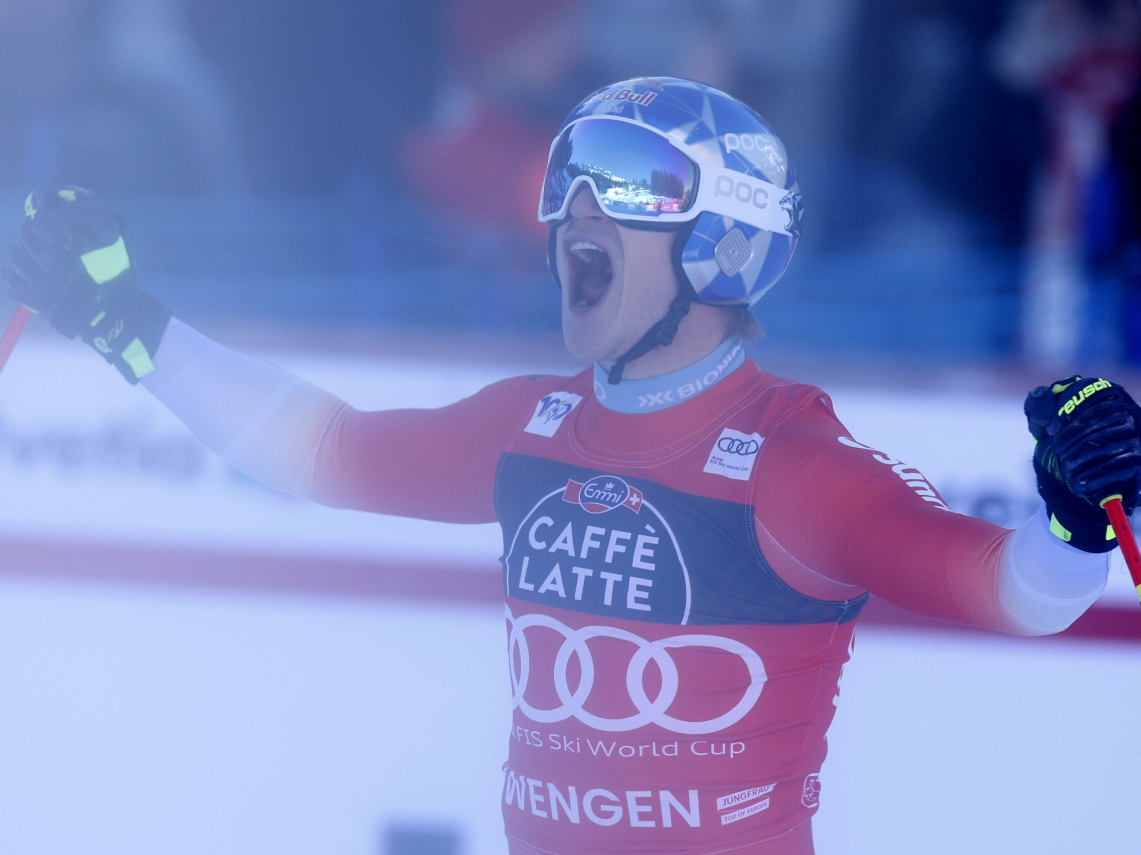 Marco Odermatt holt sich den Sieg auf der Lauberhorn-Abfahrt. Marco Odermatt holt sich den Sieg auf der Lauberhorn-Abfahrt.