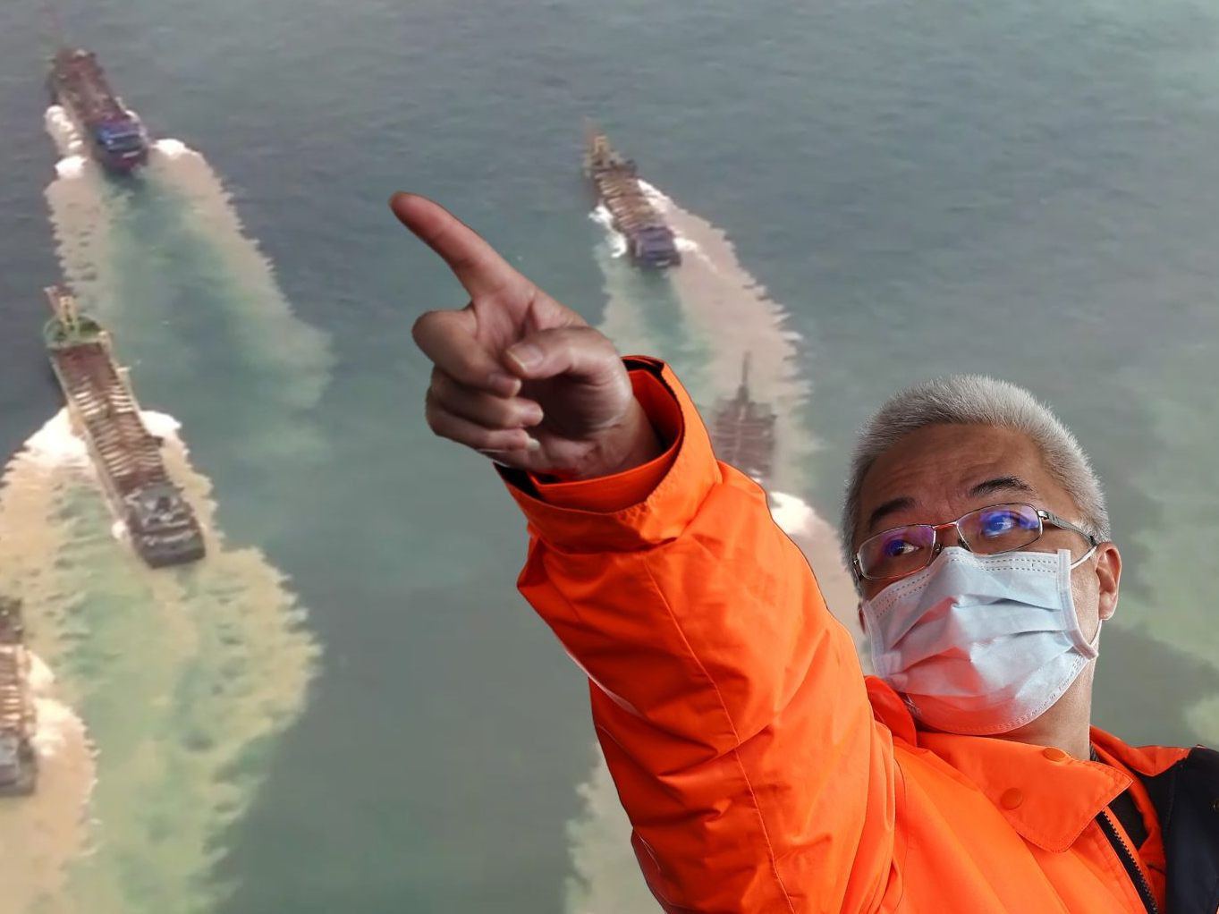 Vor der Küste Taiwans liegt eine Flotte, die auf den ersten Blick wie eine militärische Bedrohung wirkt. Vor der Küste Taiwans liegt eine Flotte, die auf den ersten Blick wie eine militärische Bedrohung wirkt.