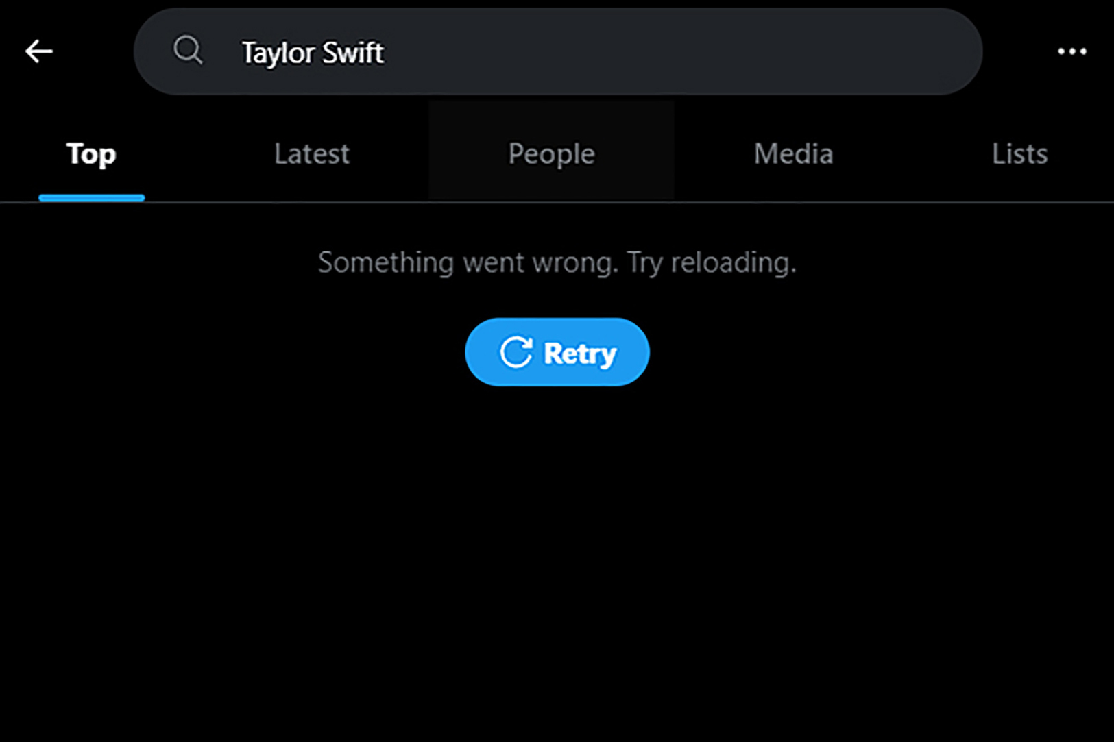 Dieser Screenshot vom Montag, 29. Januar 2024, zeigt einen Taylor Swift-Suchfehler auf der Social-Media-Plattform X. X hat einige Suchanfragen nach Swift blockiert, da pornografische Deepfake-Bilder des Sängers online kursierten. Dieser Screenshot vom Montag, 29. Januar 2024, zeigt einen Taylor Swift-Suchfehler auf der Social-Media-Plattform X. X hat einige Suchanfragen nach Swift blockiert, da pornografische Deepfake-Bilder des Sängers online kursierten.