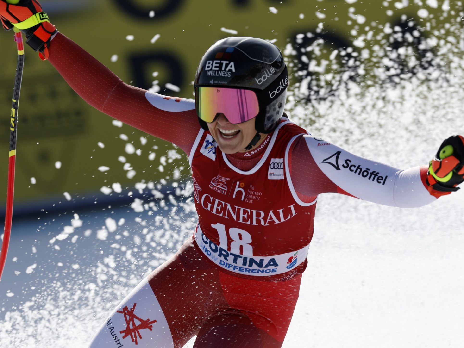 Am Freitag hatte Stephanie Venier allen grund zum Jubeln.