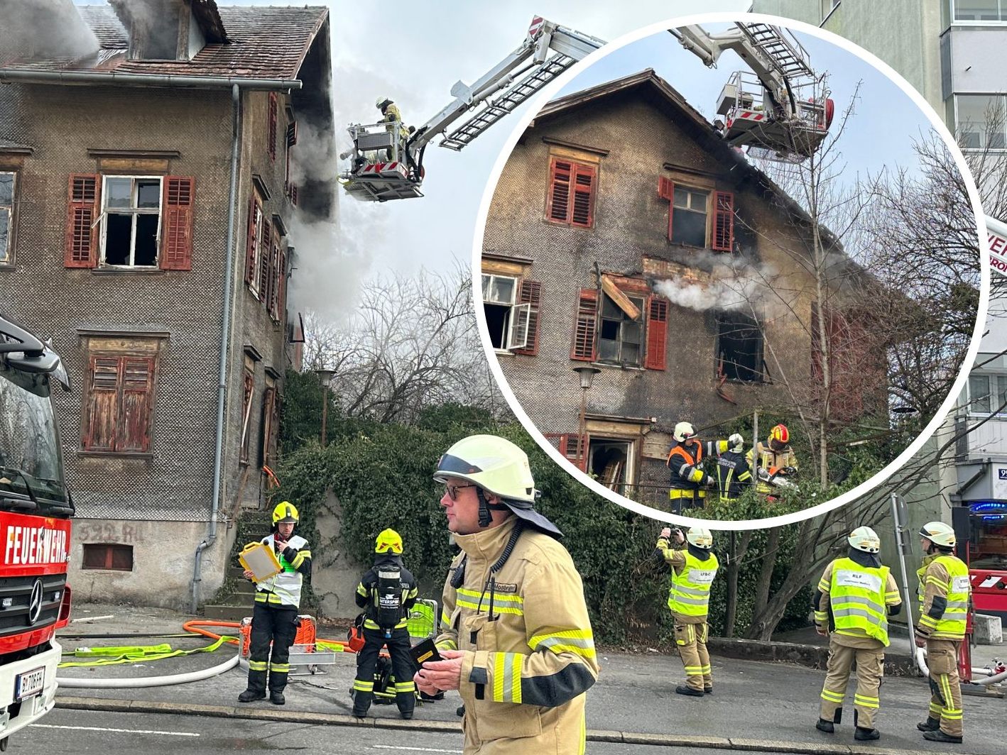Großaufgebot der Feuerwehren vor Ort