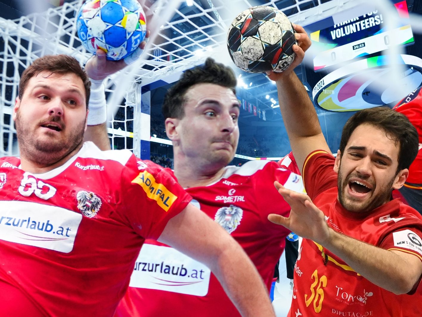 Wagner und Herburger (l) wollen den Traum für Österreich gegen Spanien wahr machen. Wagner und Herburger (l) wollen den Traum für Österreich gegen Spanien wahr machen.