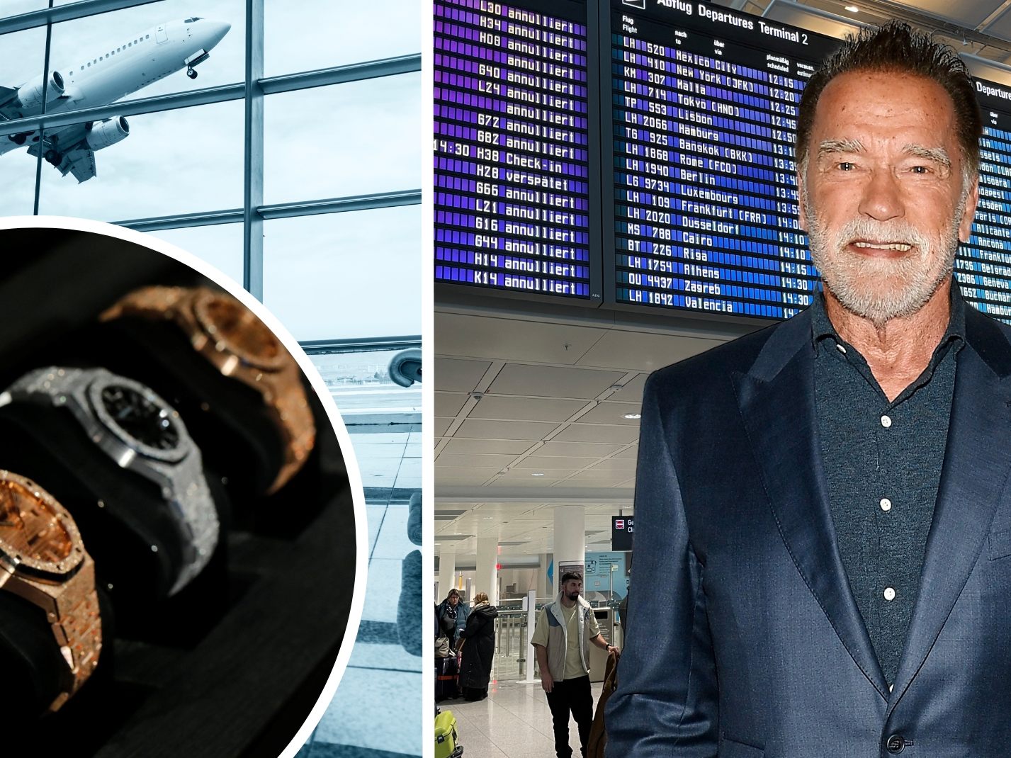 Schwarzenegger wurde am Flughafen München festgehalten. Schwarzenegger wurde am Flughafen München festgehalten.