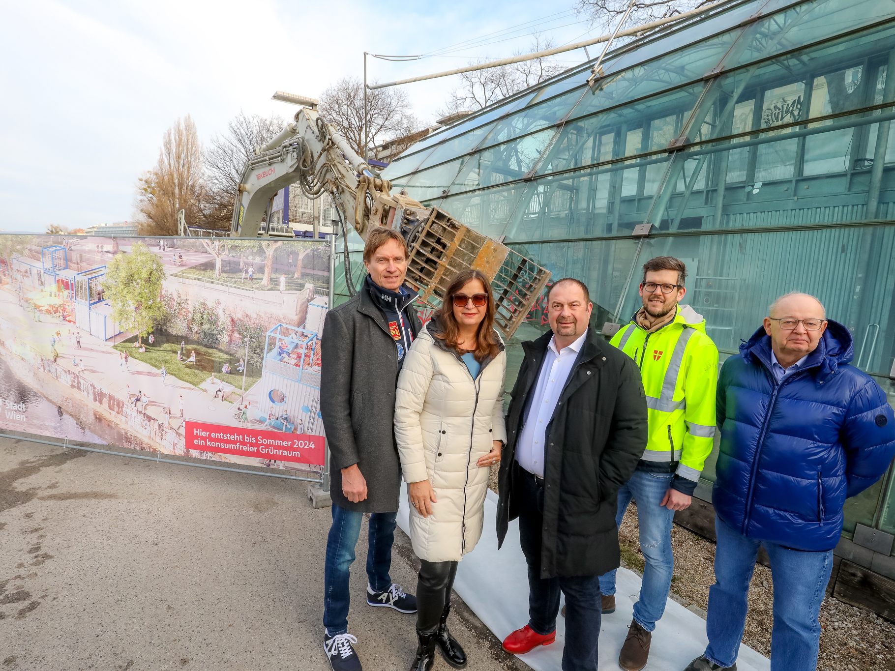Ein "Park im Kleinformat" ersetzt das Glashaus am Wiener Donaukanal. Ein "Park im Kleinformat" ersetzt das Glashaus am Wiener Donaukanal.
