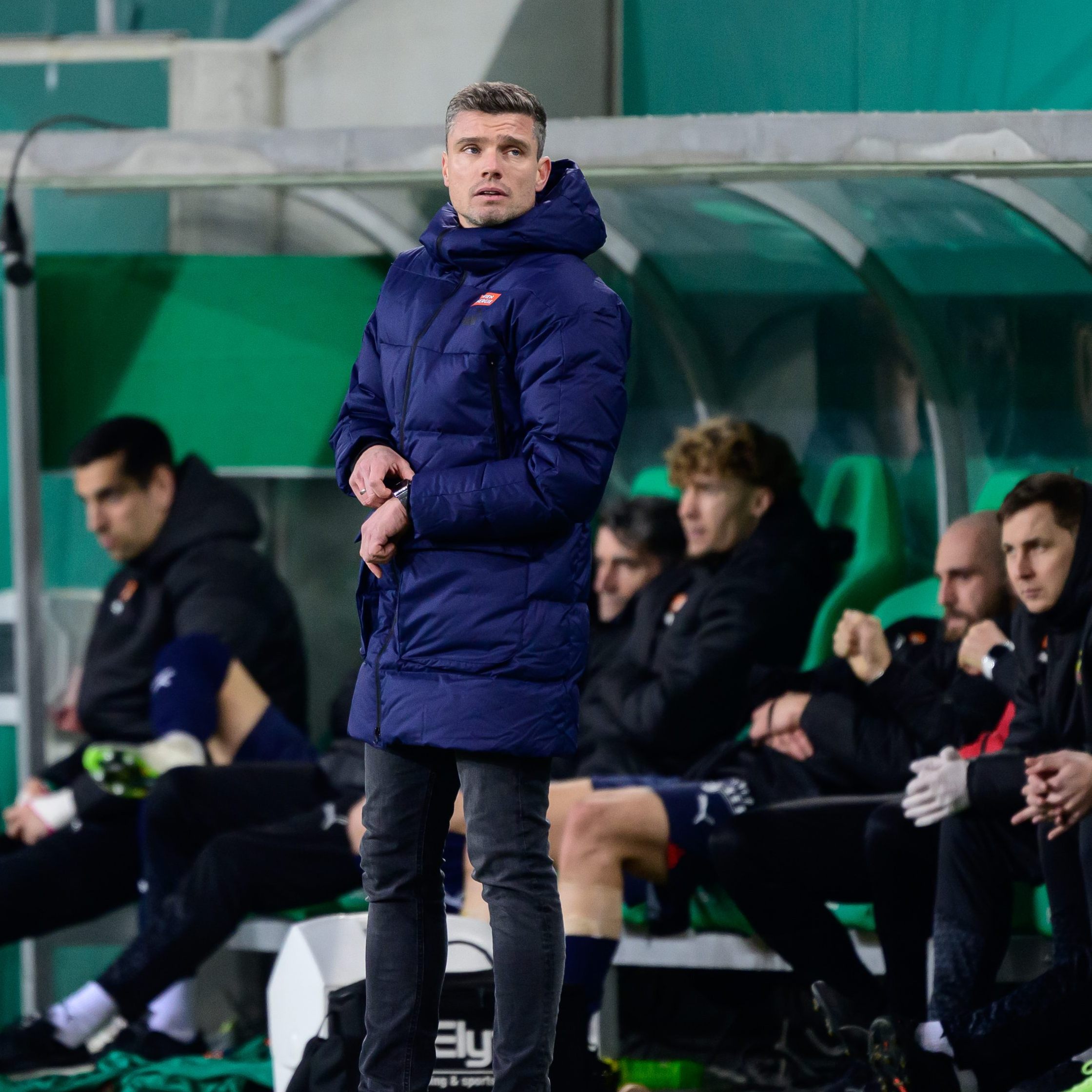 Rapid Wien-Trainer Klauß ist nach dem 3:1 erleichtert.