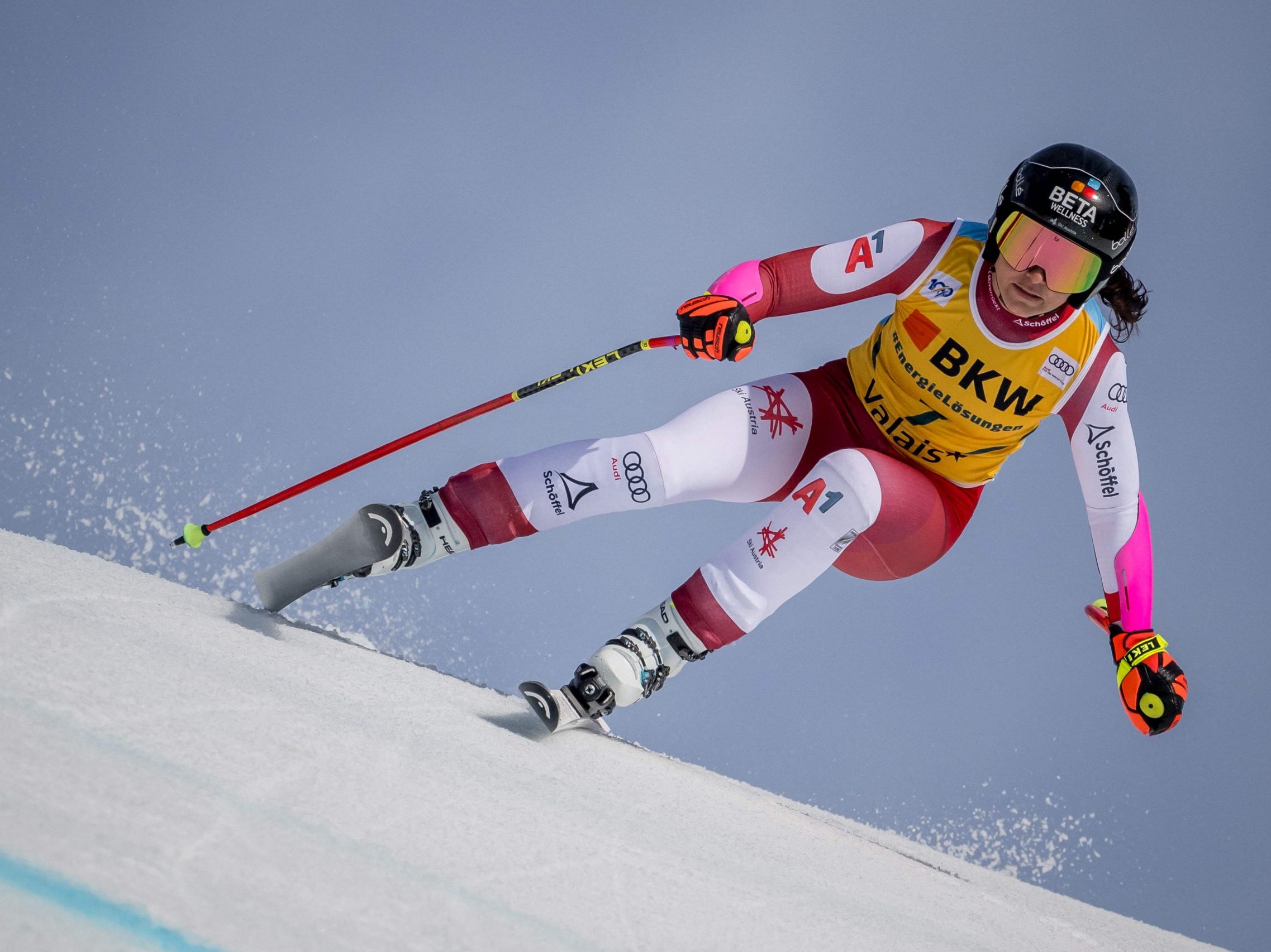 Stephanie Venier gewinnt den Super G in Crans Montana. Stephanie Venier gewinnt den Super G in Crans Montana.