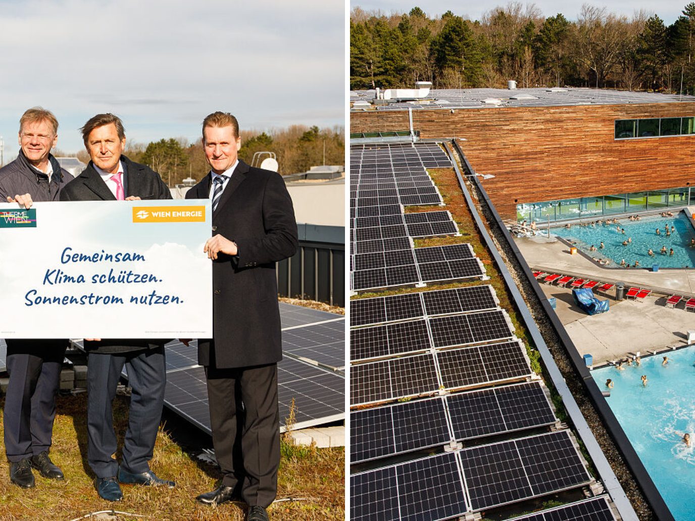 Die Therme Wien hat ein neues Solarkraftwerk. Die Therme Wien hat ein neues Solarkraftwerk.