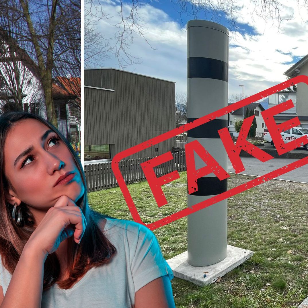 Nur eine dieser beiden Radarsäulen ist echt. Darf man einfach eine "falsche" aufstellen?