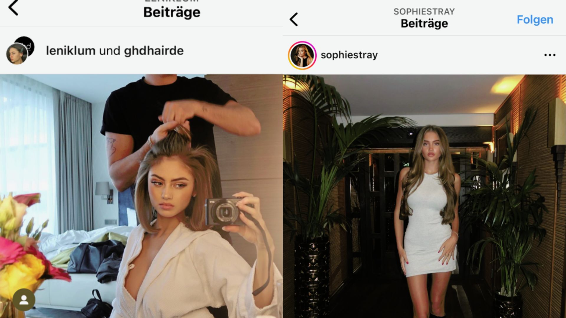 (L) Leni Klum, (R) Sophie Stray