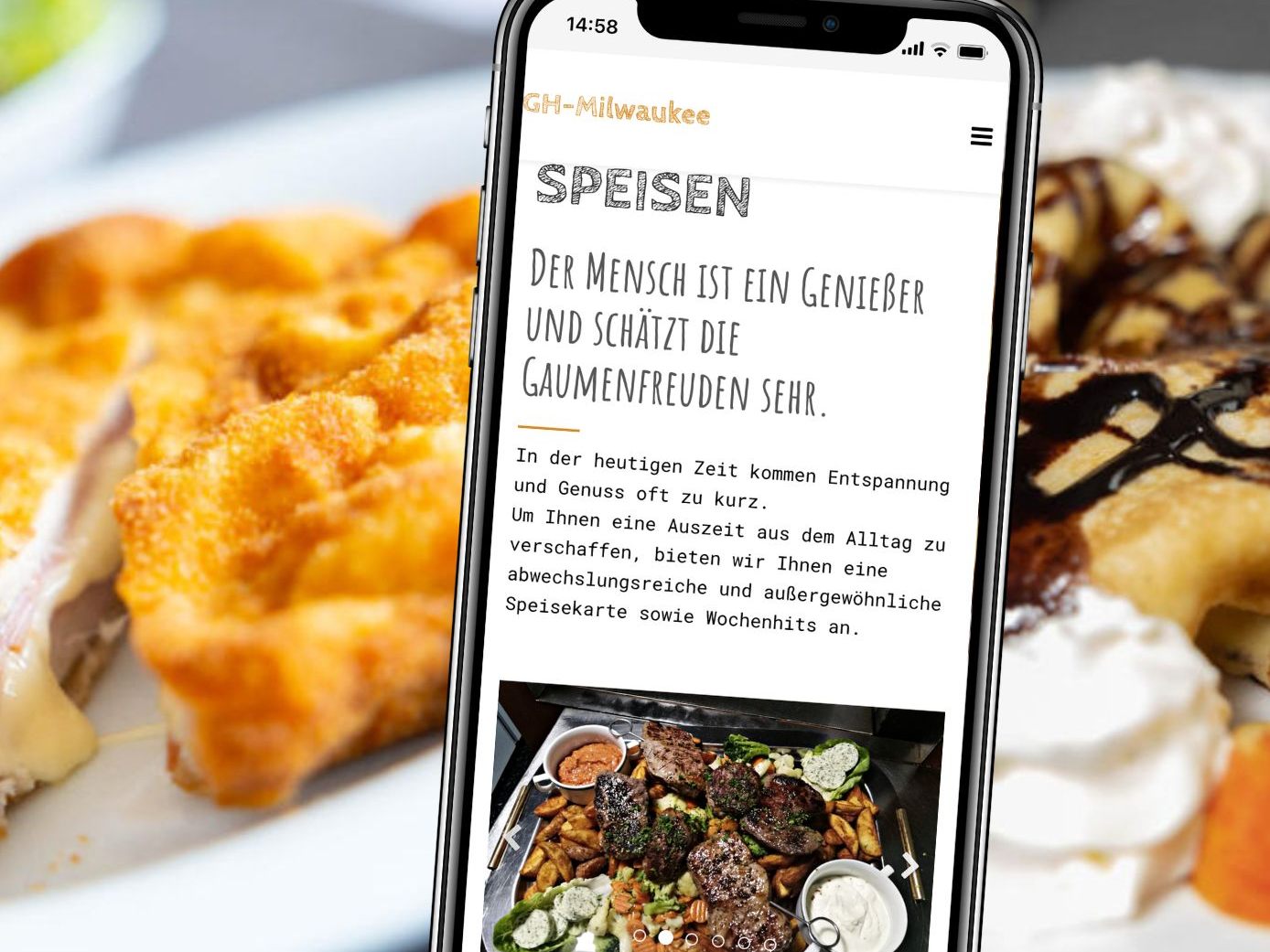 Das Milwaukee ist bekannt für seine gutbürgerliche Küche, vor allem Schnitzel, Holzfällersteak, Cordon bleu, Fitnesssalat und Toasts sind bei den Gästen sehr beliebt.