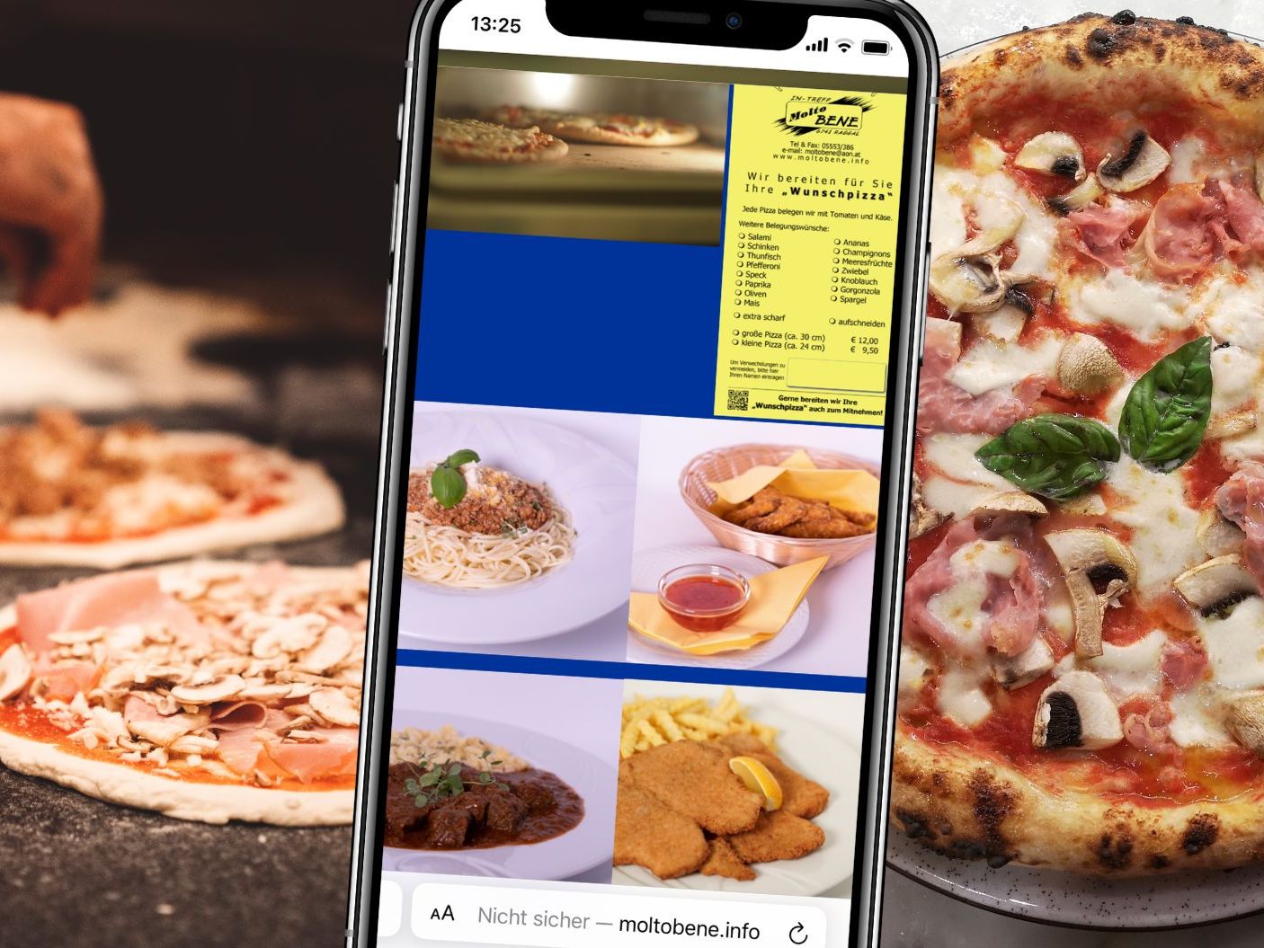 Gäste können aus verschiedenen Zutaten wählen und so ihre persönliche Wunschpizza zusammenstellen.