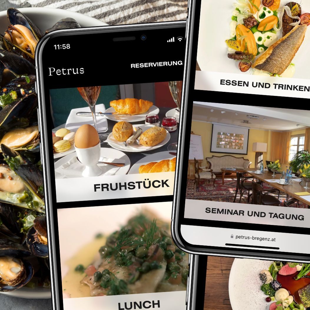 Die Speisekarte des Café Petrus bietet vor allem französisch-belgische Gerichte.