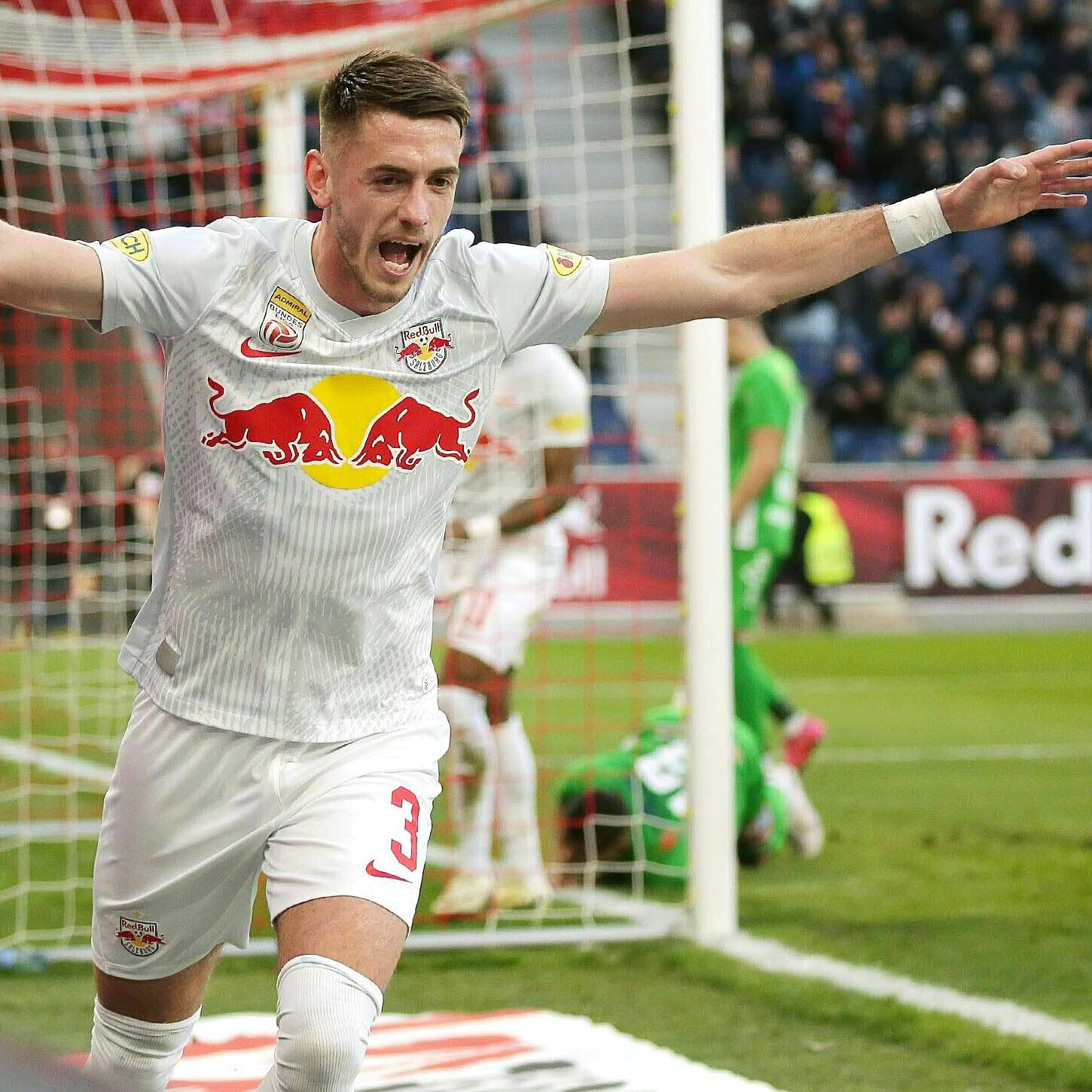 Jubeln durften nur die Salzburger - sieben Mal - beim Kantersieg gegen Austria Lustenau.