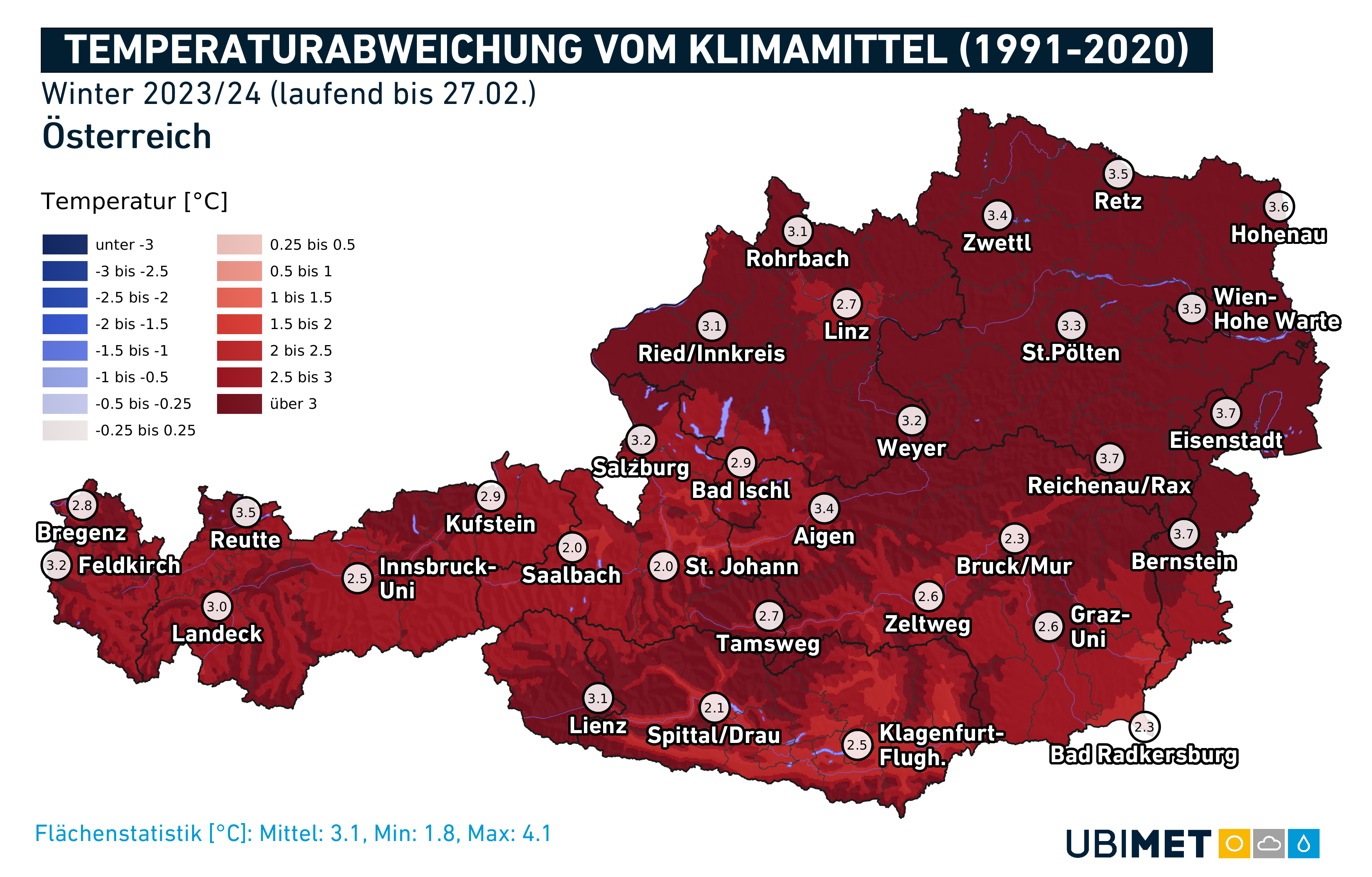 Temperaturabweichung Klimamittel Temperaturabweichung Klimamittel