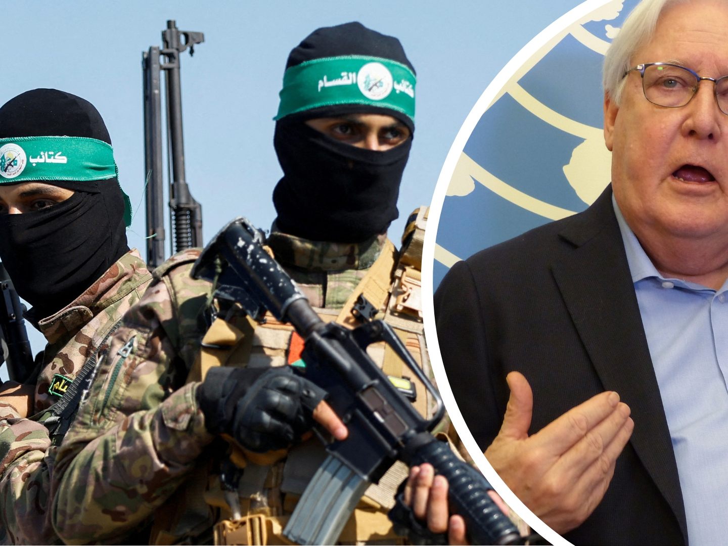 UN-Nothilfekoordinator Griffiths (r.) nennt die Hamas eine "politische Bewegung".