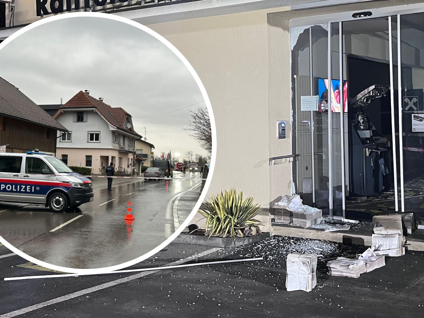 Drei unbekannte Täter flüchtig - Sprengstoffexperte angefordert