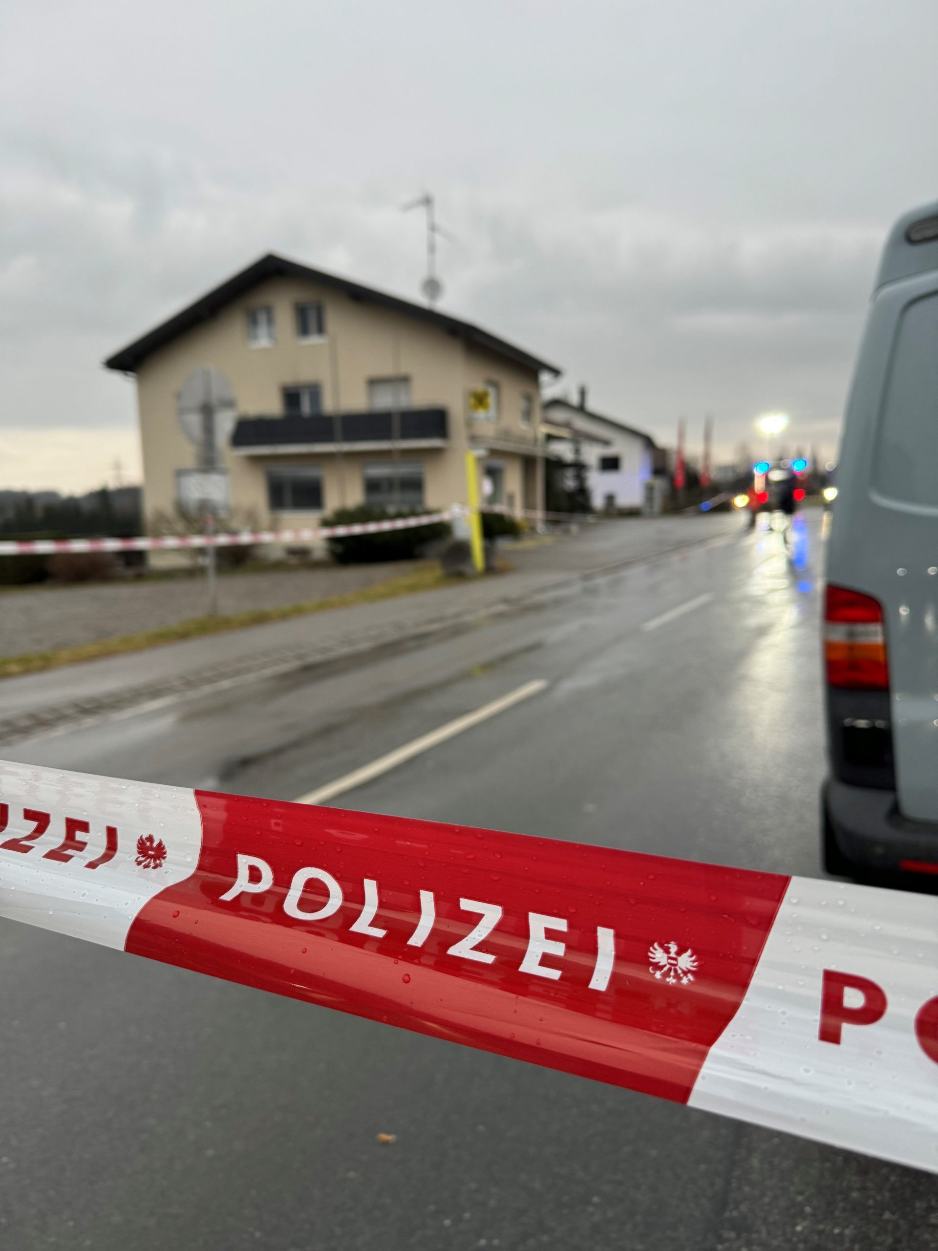 Der Tatort in Hohenweiler. Der Tatort in Hohenweiler.