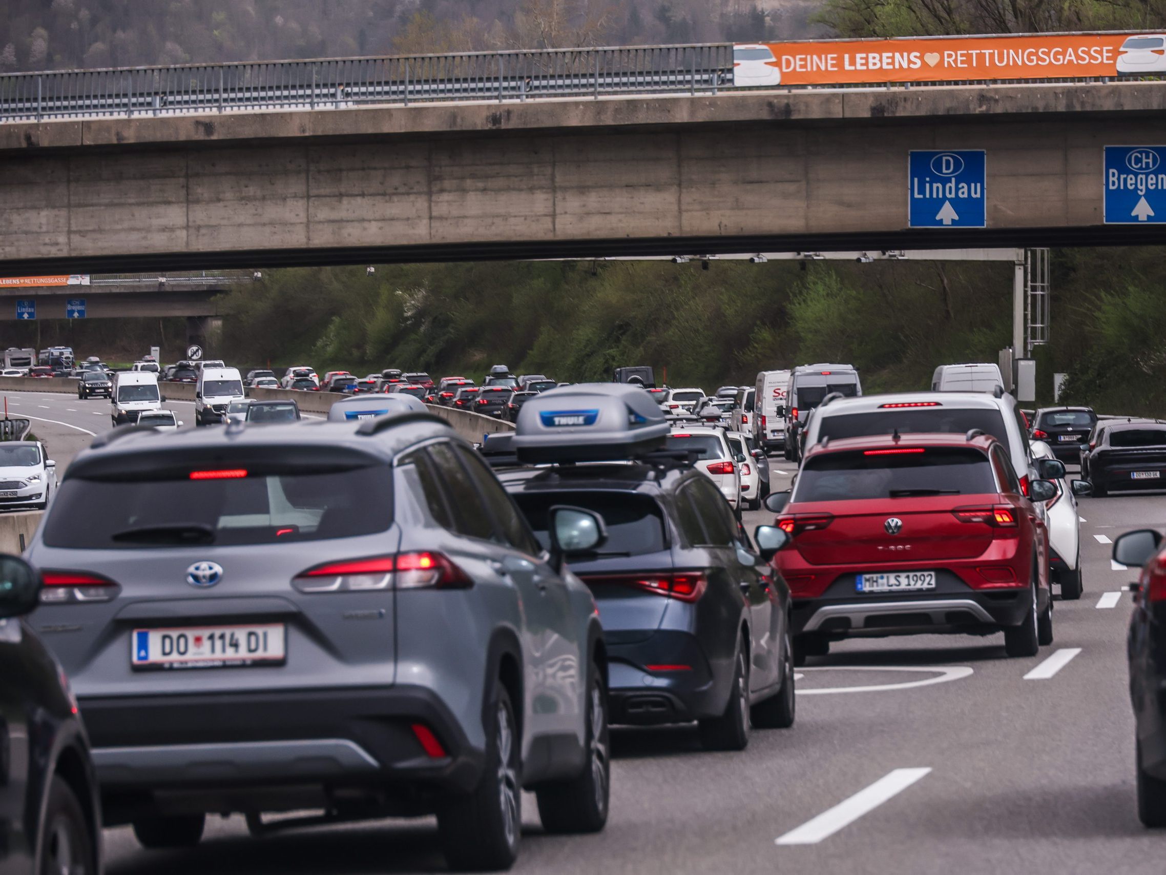 Vor dem Pfändertunnel kam es am Samstag zu langen Staus