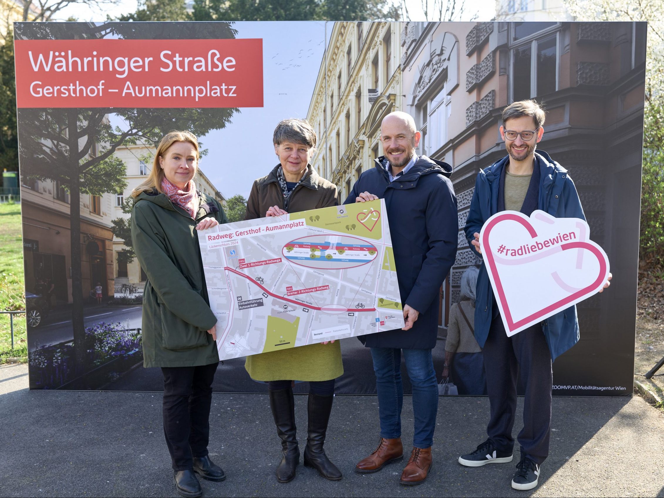 Die neuen Radwege schaffen einen Lückenschluss von Gersthof bis zum Aumannplatz. Die neuen Radwege schaffen einen Lückenschluss von Gersthof bis zum Aumannplatz.