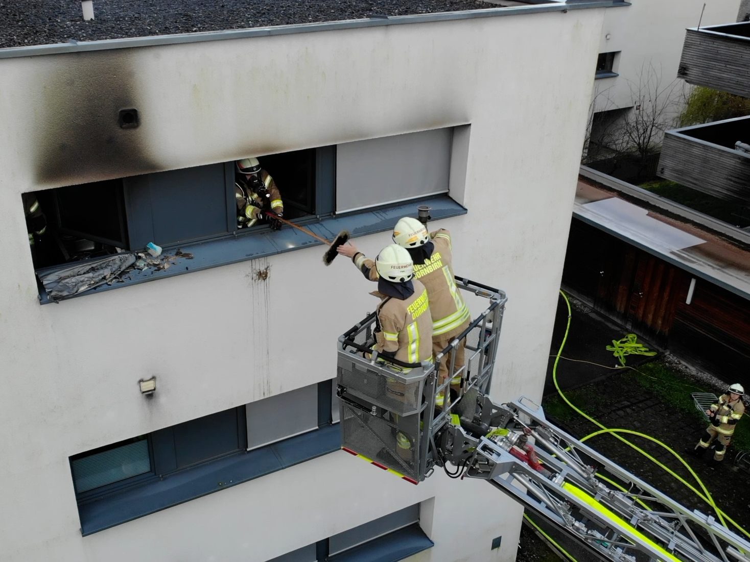 Brand in einem Mehrparteienhaus in Dornbirn. Brand in einem Mehrparteienhaus in Dornbirn.