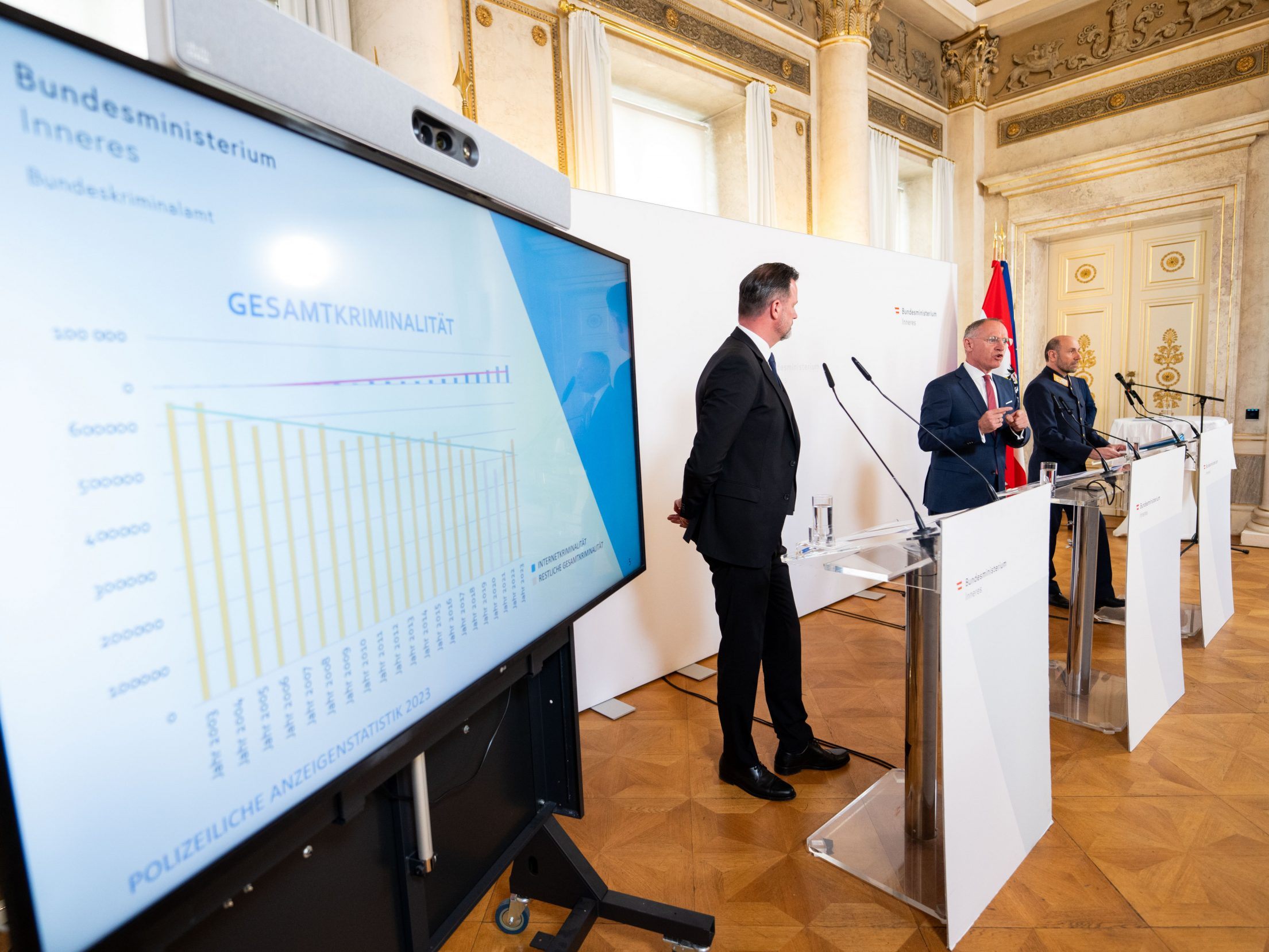 Innenminister Karner präsentierte die Kriminalstatistik von 2023.