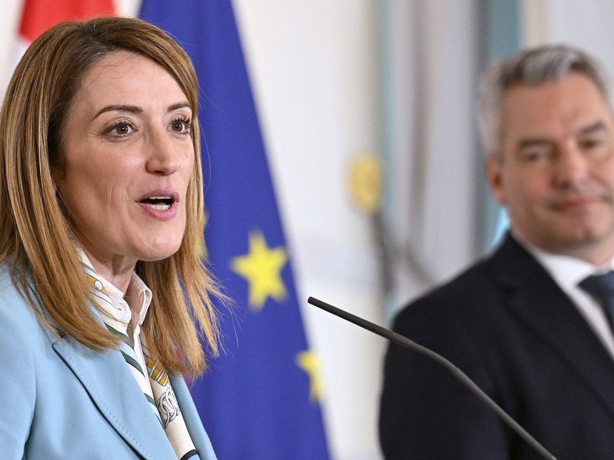 Metsola kam vor der Europawahl nach Wien. Metsola kam vor der Europawahl nach Wien.