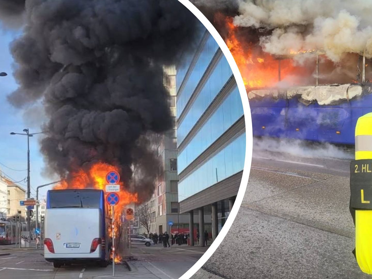 Großeinsatz der Feuerwehr am Praterstern in Wien. Großeinsatz der Feuerwehr am Praterstern in Wien.