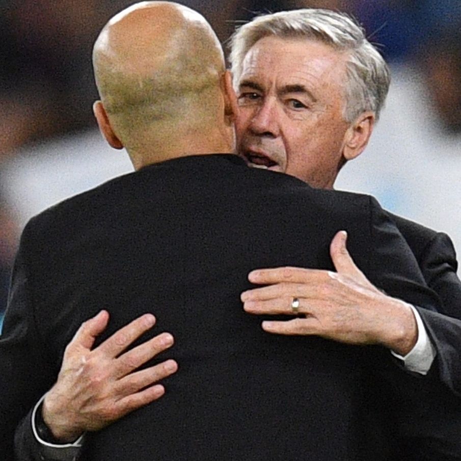 Wiedersehen von Pep Guardiola mit Carlo Ancelotti.