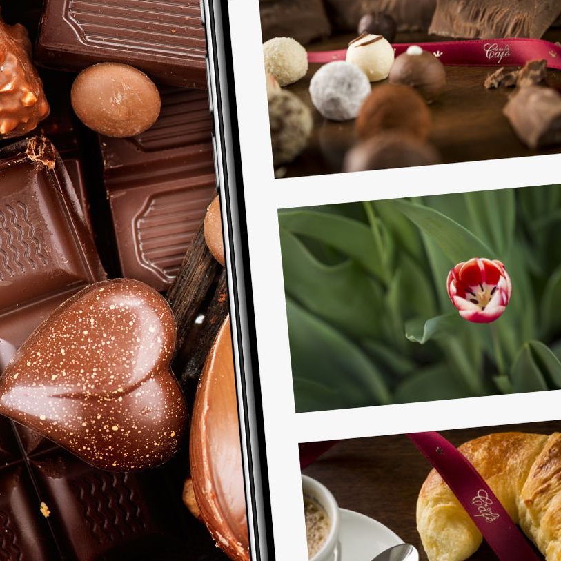 Das Café ist auf Pralinen und Torten spezialisiert, bietet aber unter anderem auch Frühstück, Mittagessen und Eiscreme an.