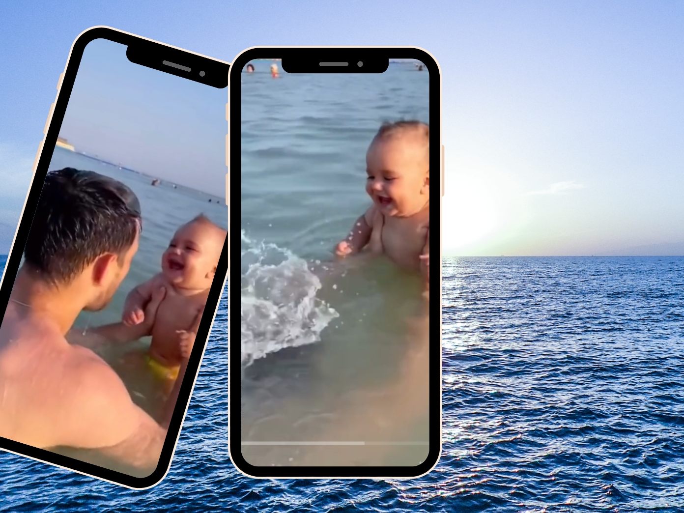 Papa sorgt für Lachanfall bei seinem Baby Papa sorgt für Lachanfall bei seinem Baby