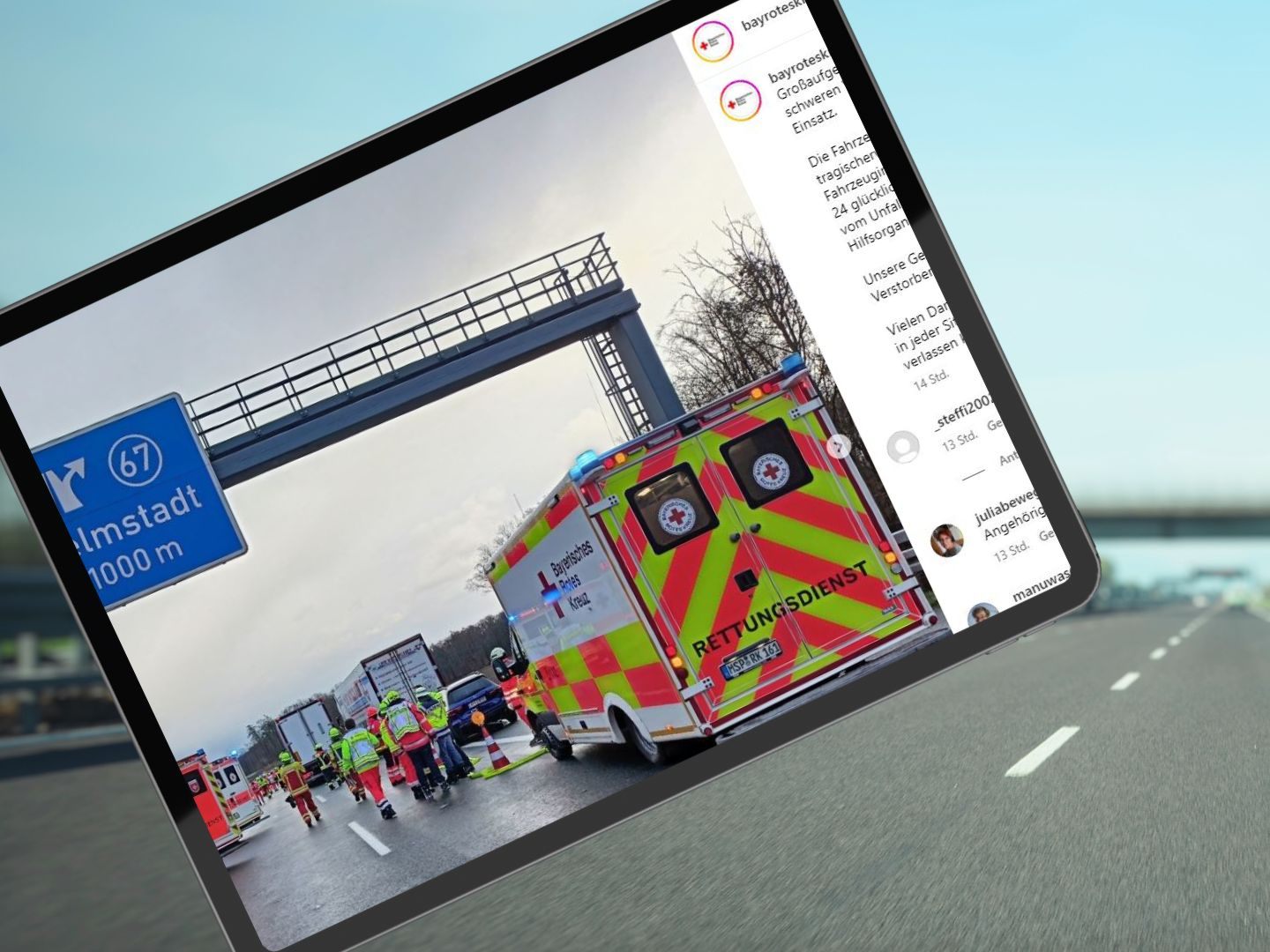 Bei einem Unfall auf der A3 starben zwei Personen. Bei einem Unfall auf der A3 starben zwei Personen.