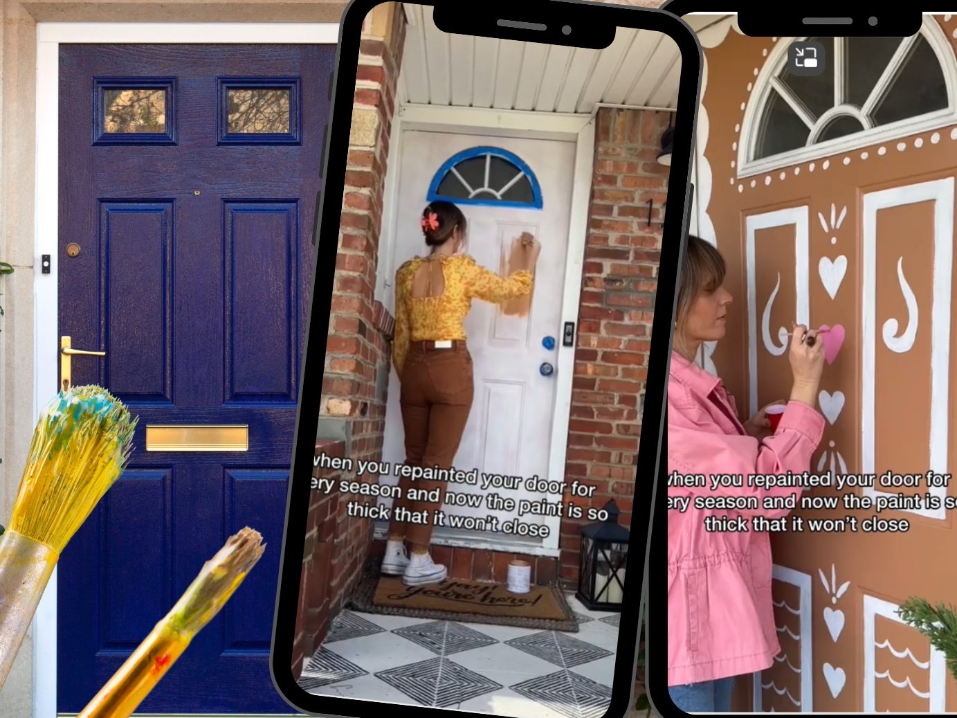 Sie liebt es ihre Türe zu bemalen