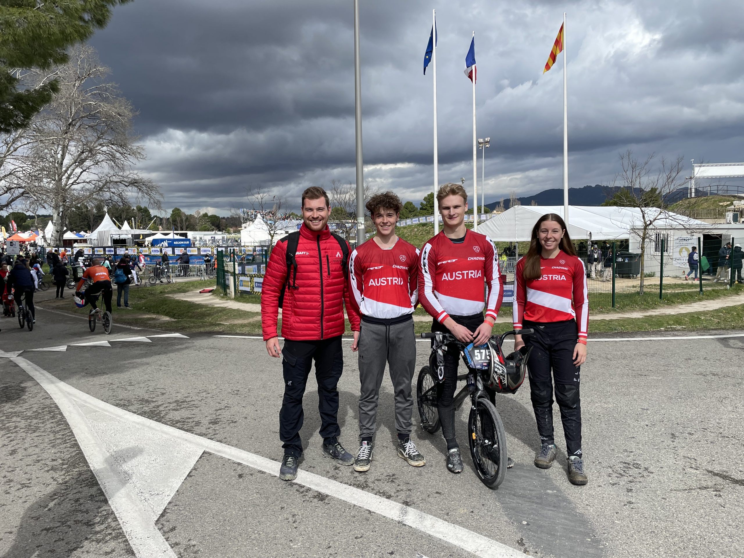 v.l.: Coach Noah Muther, Valentin Muther, Bjarne Schedler u. Hannah Muther v.l.: Coach Noah Muther, Valentin Muther, Bjarne Schedler u. Hannah Muther