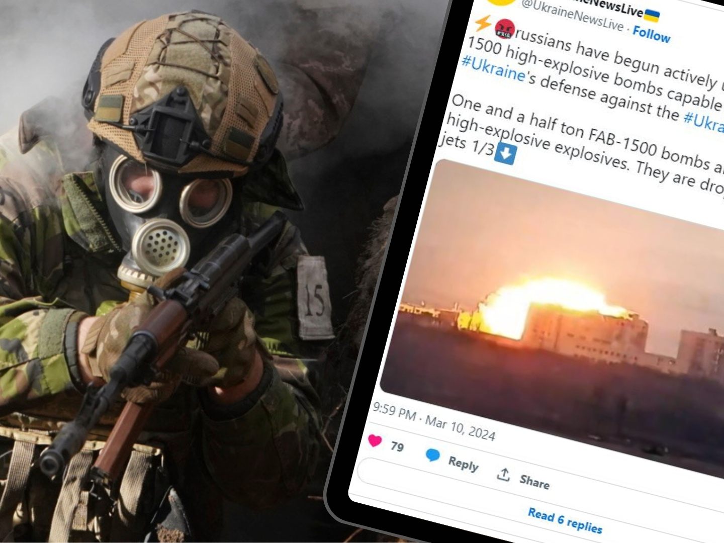 Russland erringt aktuell ein Übergewicht mit Flugzeugbomben vom Typ FAB-1500. Russland erringt aktuell ein Übergewicht mit Flugzeugbomben vom Typ FAB-1500.