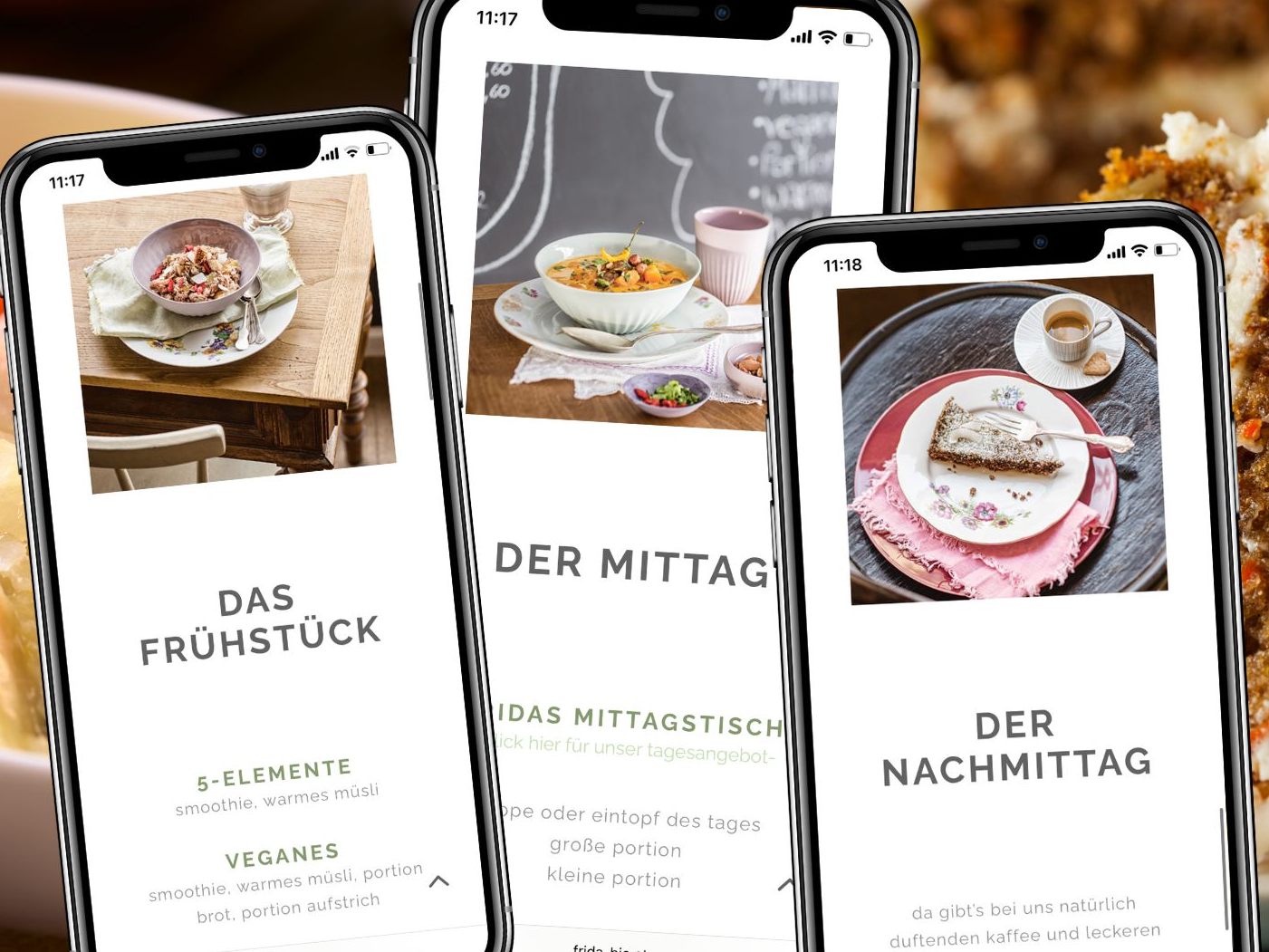 Das Café serviert eine kleine, aber feine Auswahl an Speisen. Das Café serviert eine kleine, aber feine Auswahl an Speisen.