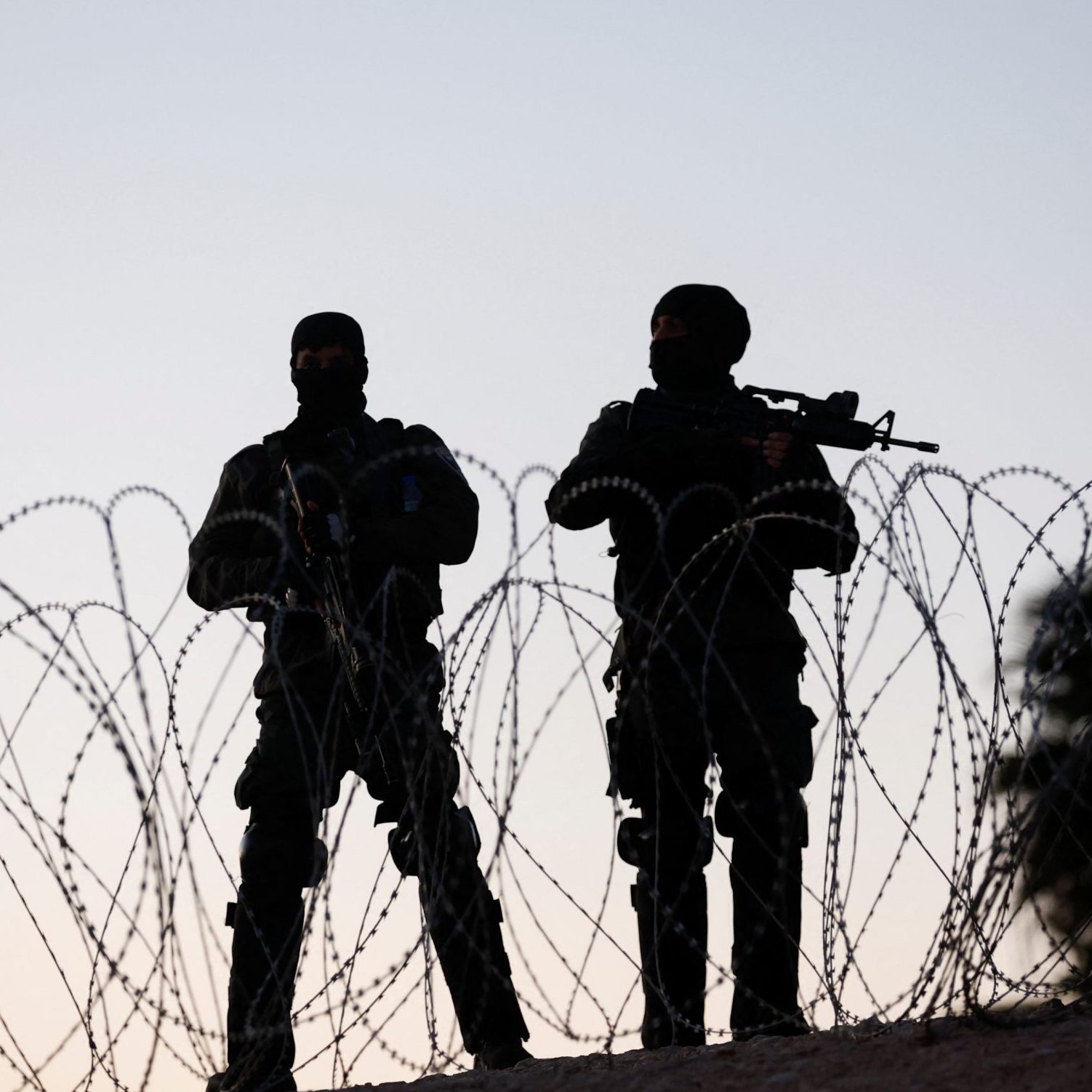 Israelische Soldaten an einem Checkpoint im Westjordanland.