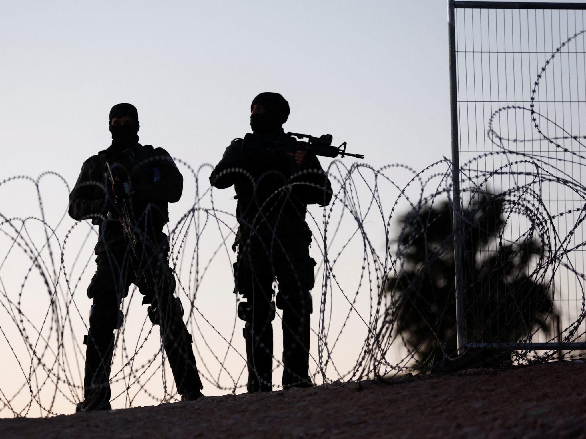 Israelische Soldaten an einem Checkpoint im Westjordanland.