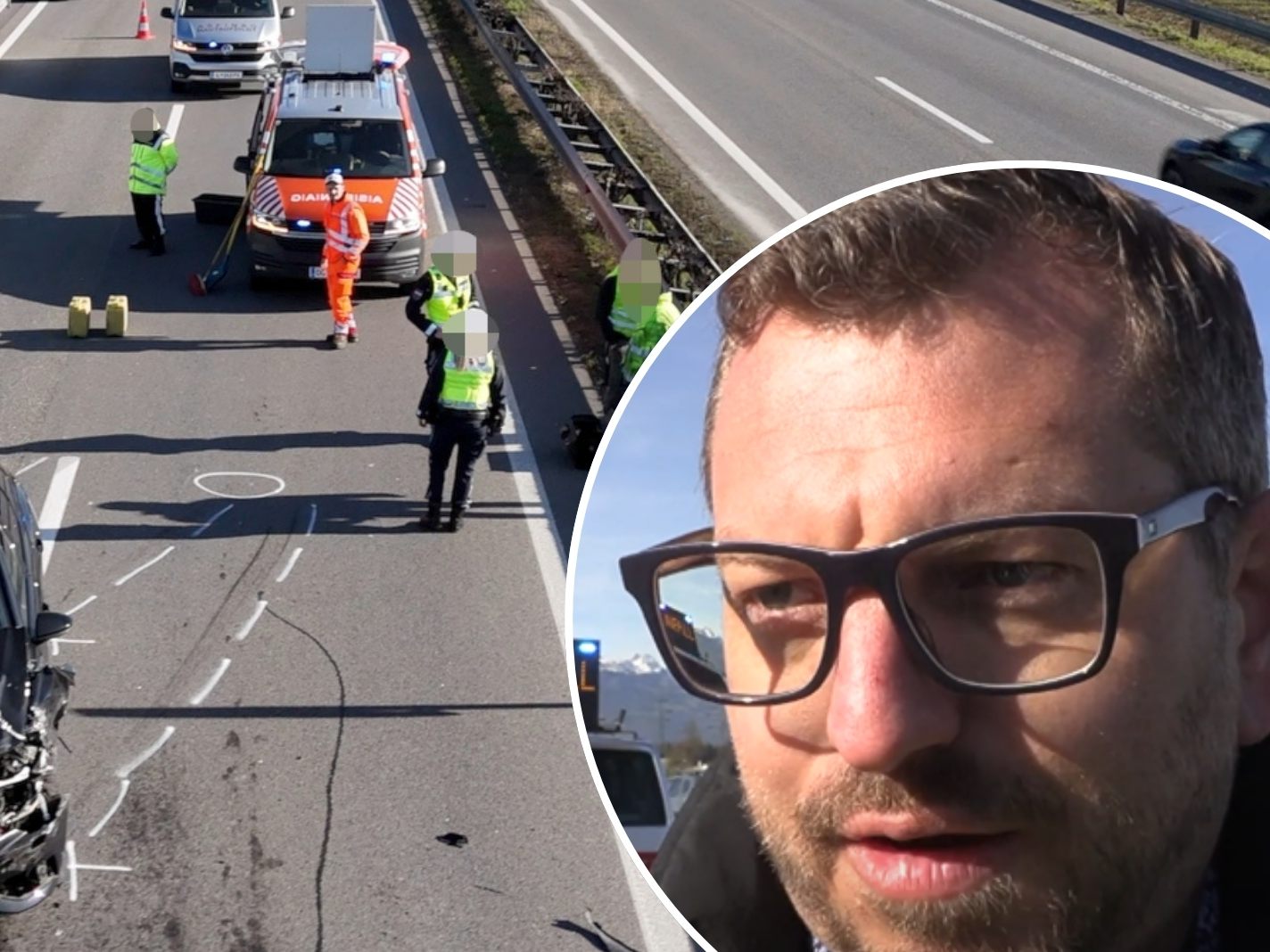 Unfall-Sachverständiger Christian Wolf über die Lage vor Ort.